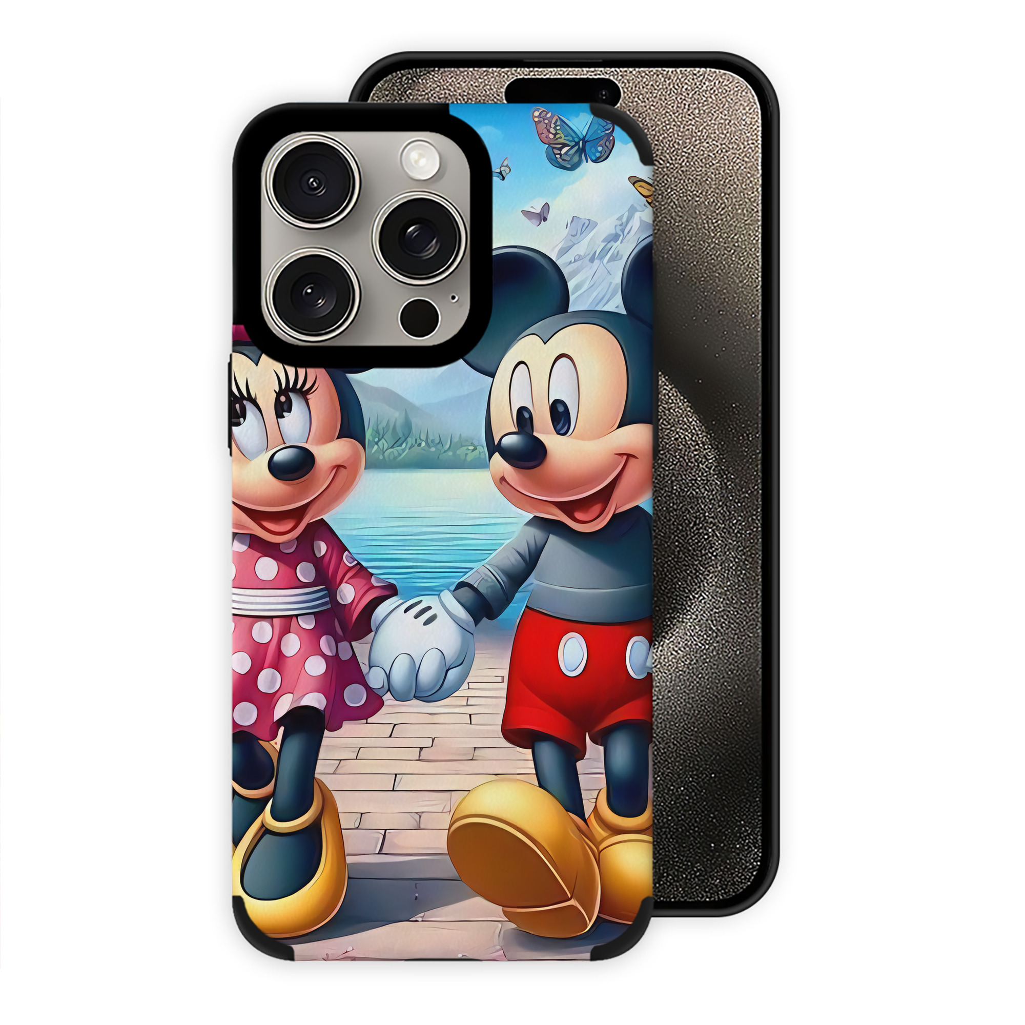 （画像用） ミッキーマウス Mickey Mouse 【iPhone15ProMax対応】 PUレザー スマホケース 耐衝撃＆黄変防止