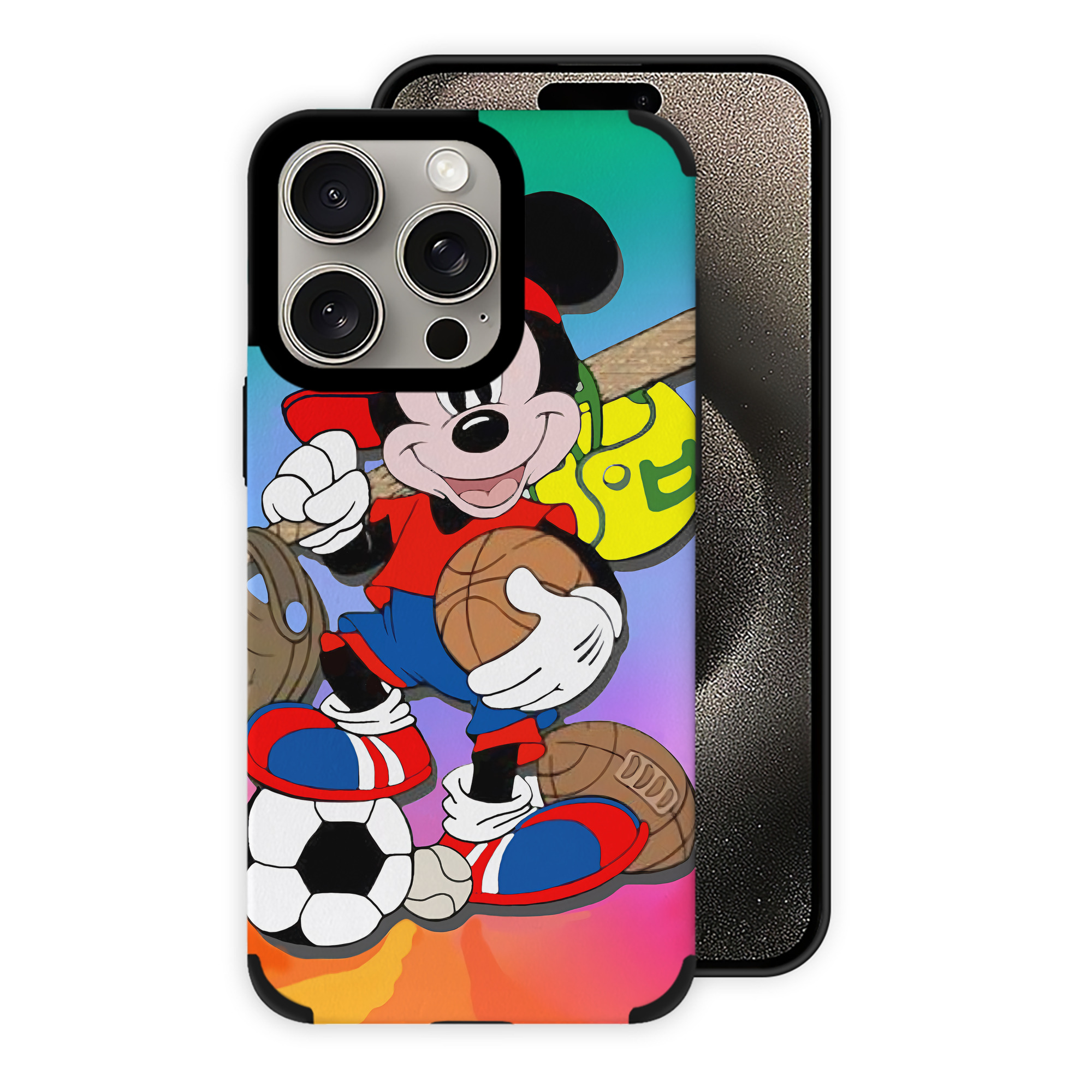 （画像用） ミッキーマウス Mickey Mouse 【iPhone15ProMax対応】 PUレザー スマホケース 耐衝撃＆黄変防止