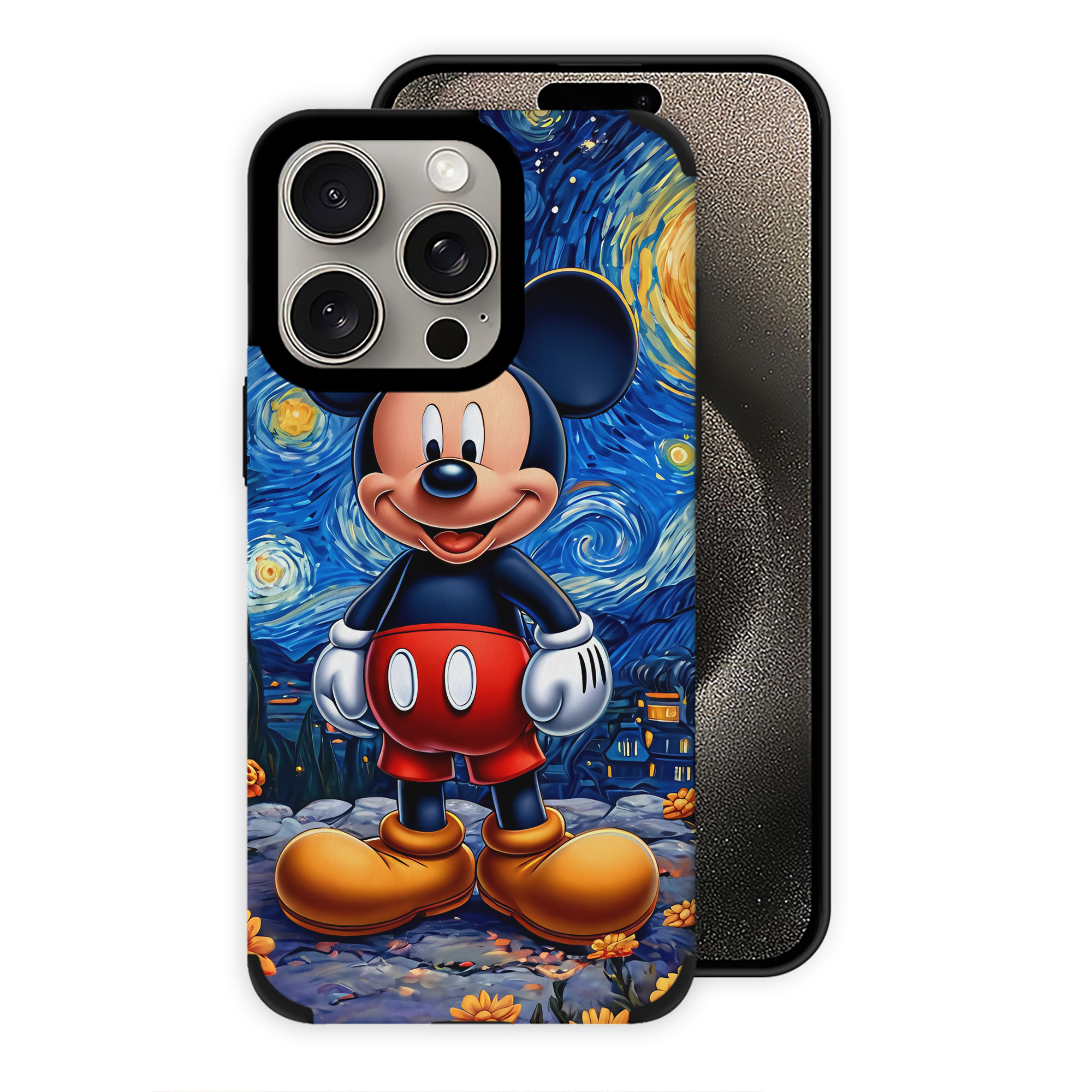 （画像用） ミッキーマウス Mickey Mouse 【iPhone15ProMax対応】 PUレザー スマホケース 耐衝撃＆黄変防止