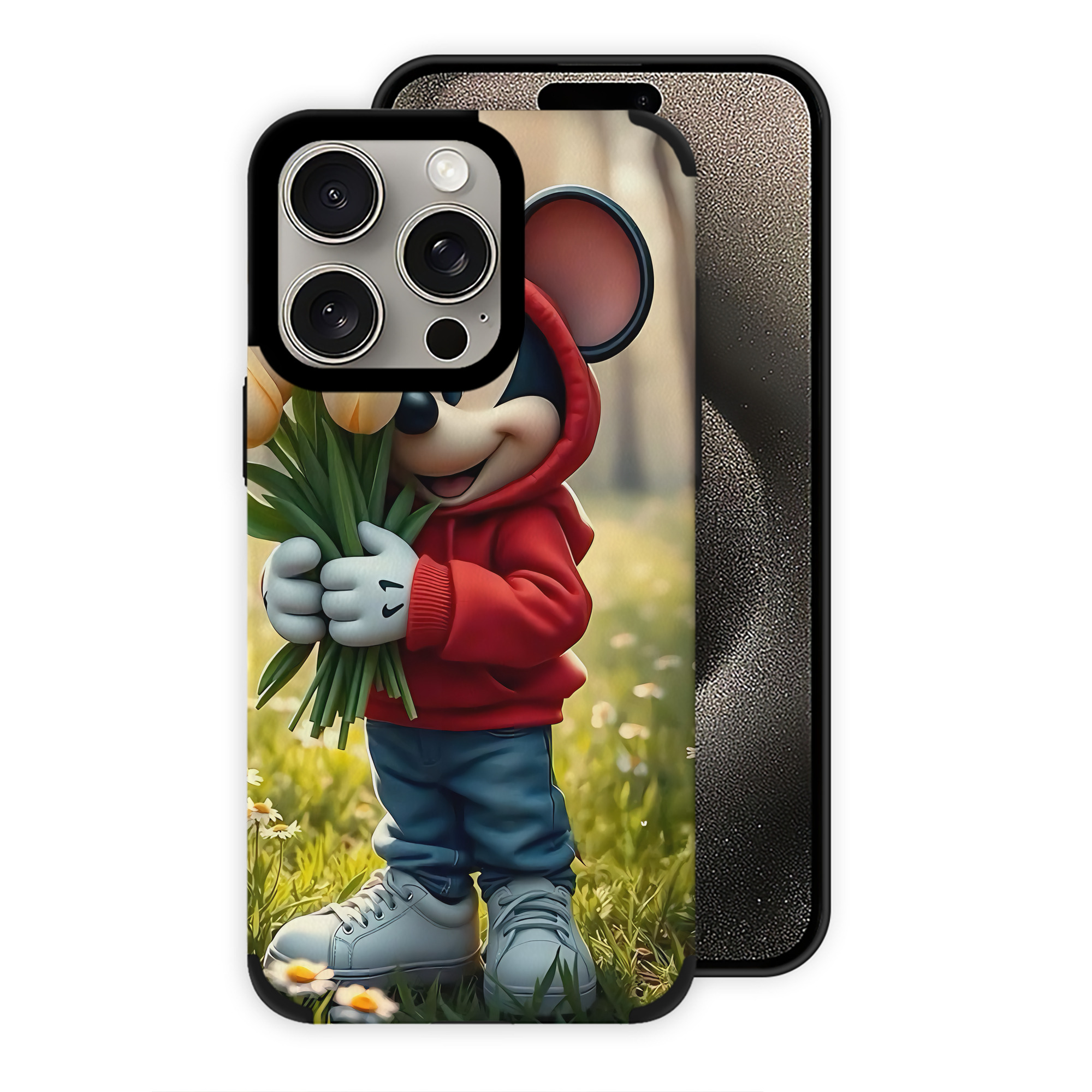 （画像用） ミッキーマウス Mickey Mouse 【iPhone15ProMax対応】 PUレザー スマホケース 耐衝撃＆黄変防止