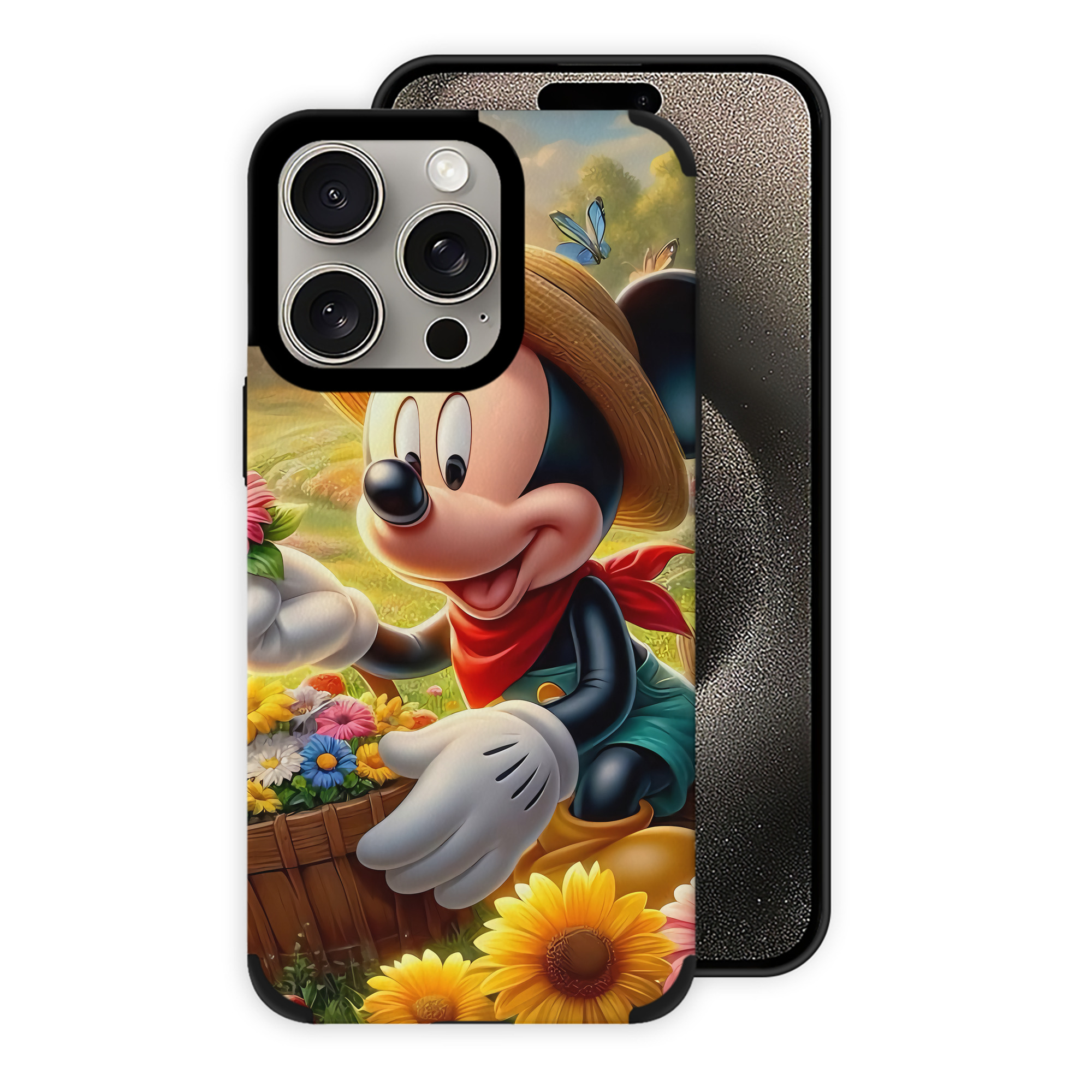 （画像用） ミッキーマウス Mickey Mouse 【iPhone15ProMax対応】 PUレザー スマホケース 耐衝撃＆黄変防止