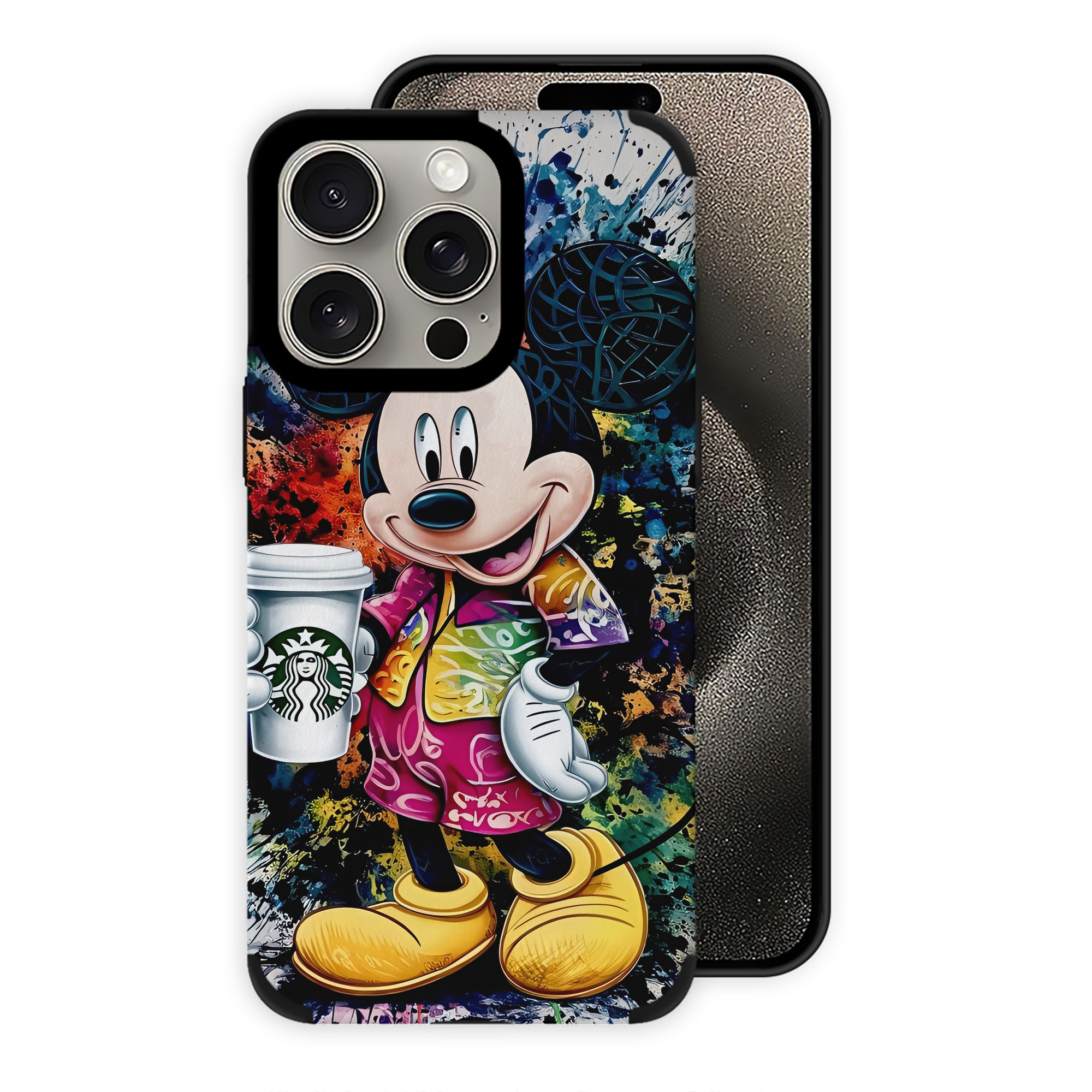 （画像用） ミッキーマウス Mickey Mouse 【iPhone15ProMax対応】 PUレザー スマホケース 耐衝撃＆黄変防止