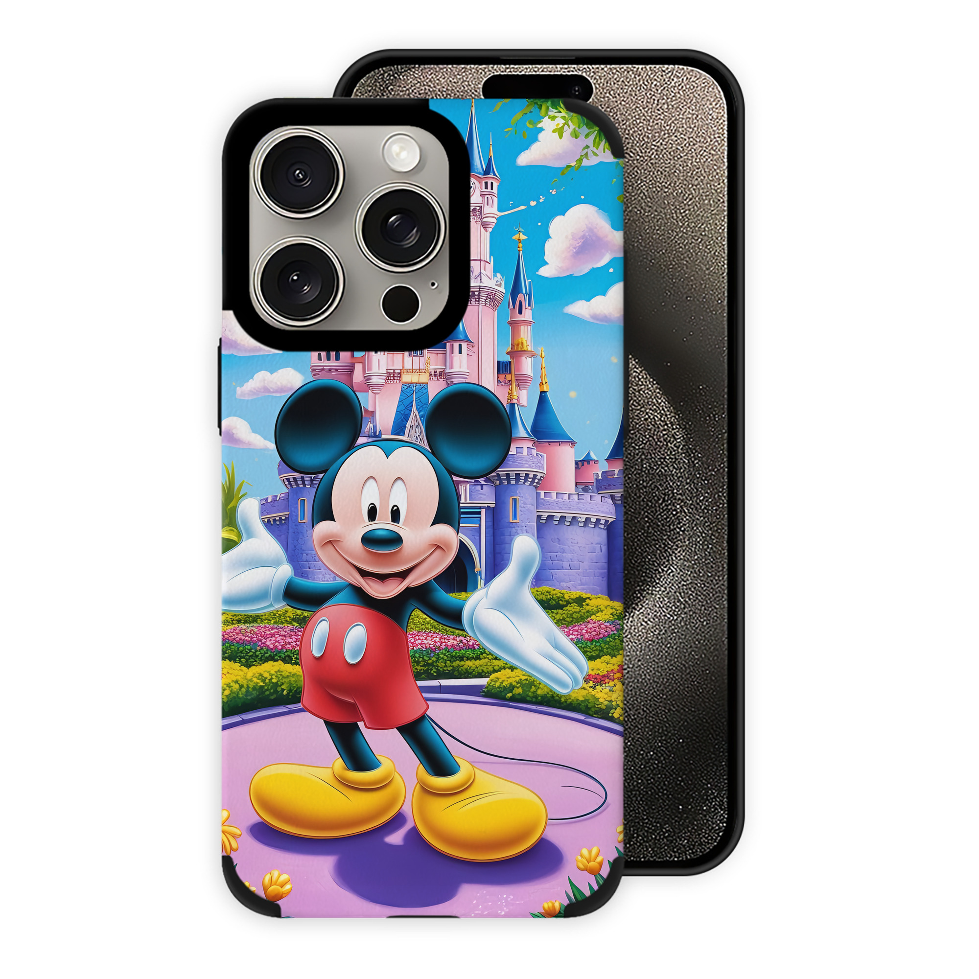 （画像用） ミッキーマウス Mickey Mouse 【iPhone15ProMax対応】 PUレザー スマホケース 耐衝撃＆黄変防止