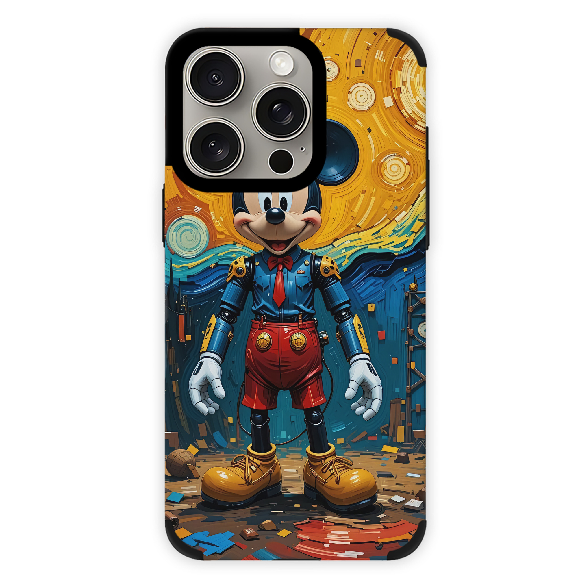 （画像用） ミッキーマウス Mickey Mouse 【iPhone15ProMax対応】 PUレザー スマホケース 耐衝撃＆黄変防止