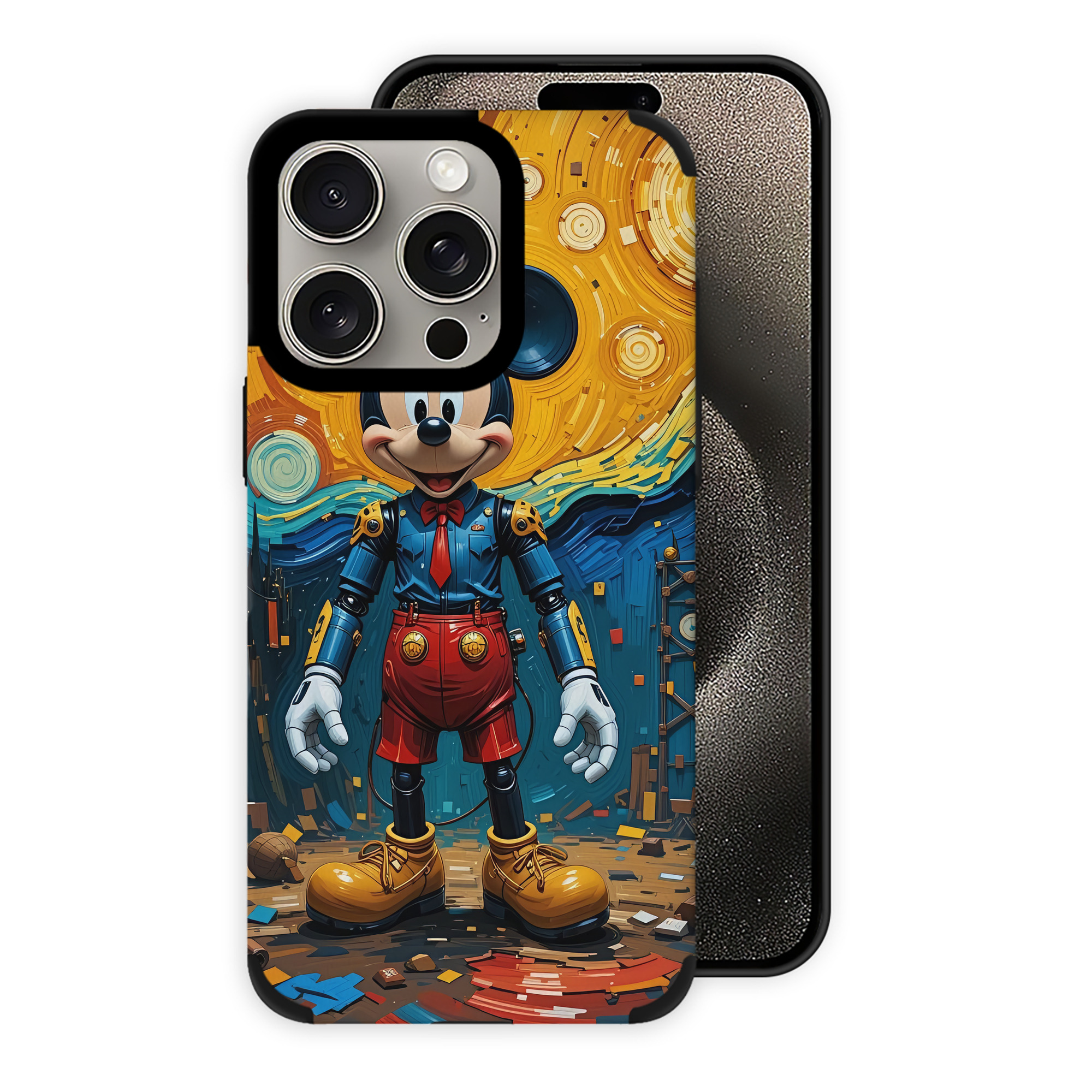 （画像用） ミッキーマウス Mickey Mouse 【iPhone15ProMax対応】 PUレザー スマホケース 耐衝撃＆黄変防止