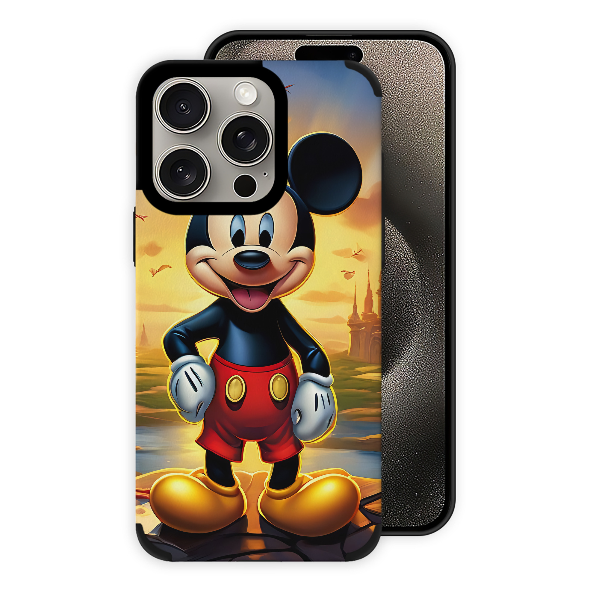 （画像用） ミッキーマウス Mickey Mouse 【iPhone15ProMax対応】 PUレザー スマホケース 耐衝撃＆黄変防止