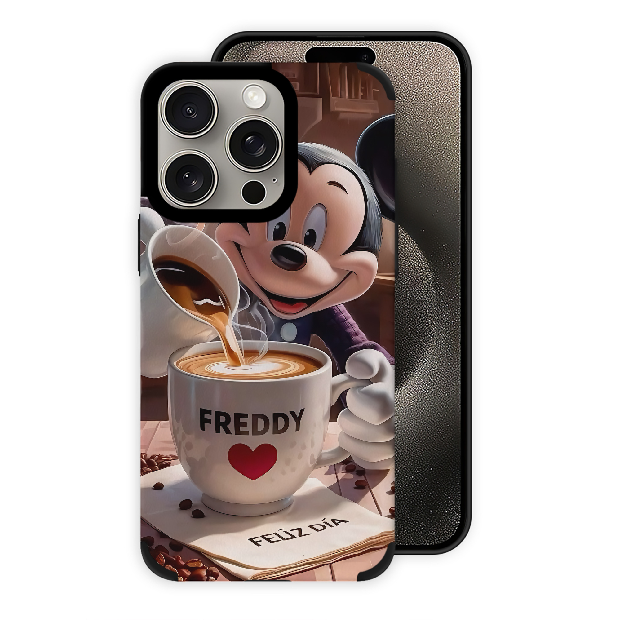 （画像用） ミッキーマウス Mickey Mouse 【iPhone15ProMax対応】 PUレザー スマホケース 耐衝撃＆黄変防止
