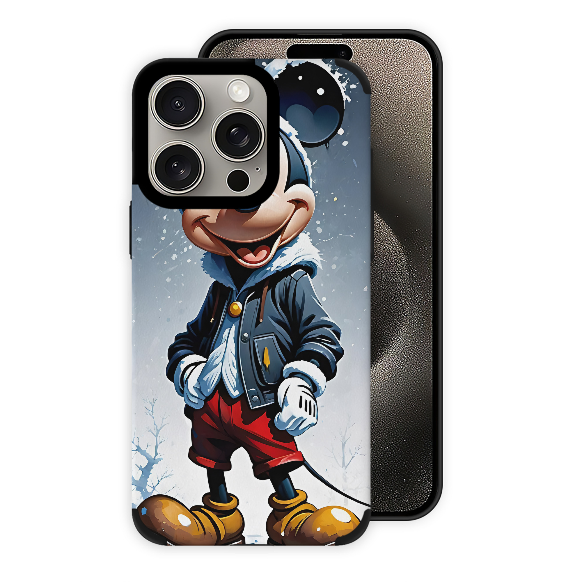（画像用） ミッキーマウス Mickey Mouse 【iPhone15ProMax対応】 PUレザー スマホケース 耐衝撃＆黄変防止