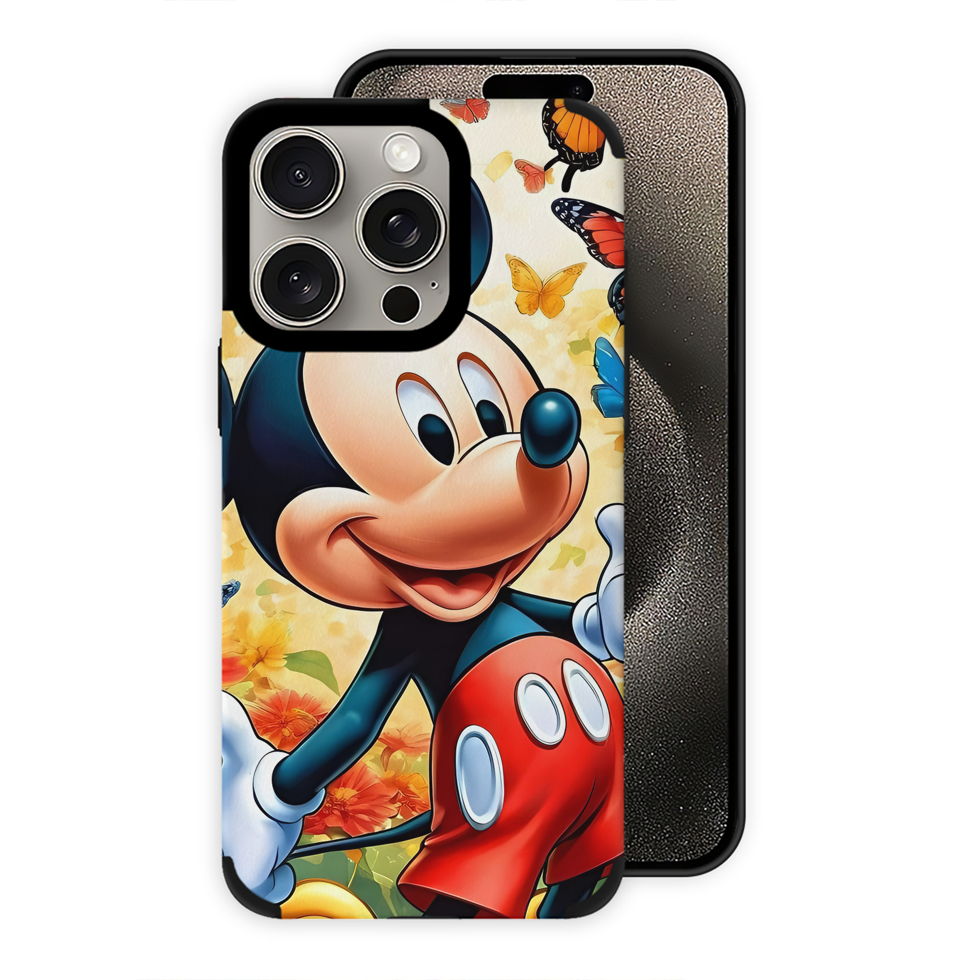 （画像用） ミッキーマウス Mickey Mouse 【iPhone15ProMax対応】 PUレザー スマホケース 耐衝撃＆黄変防止