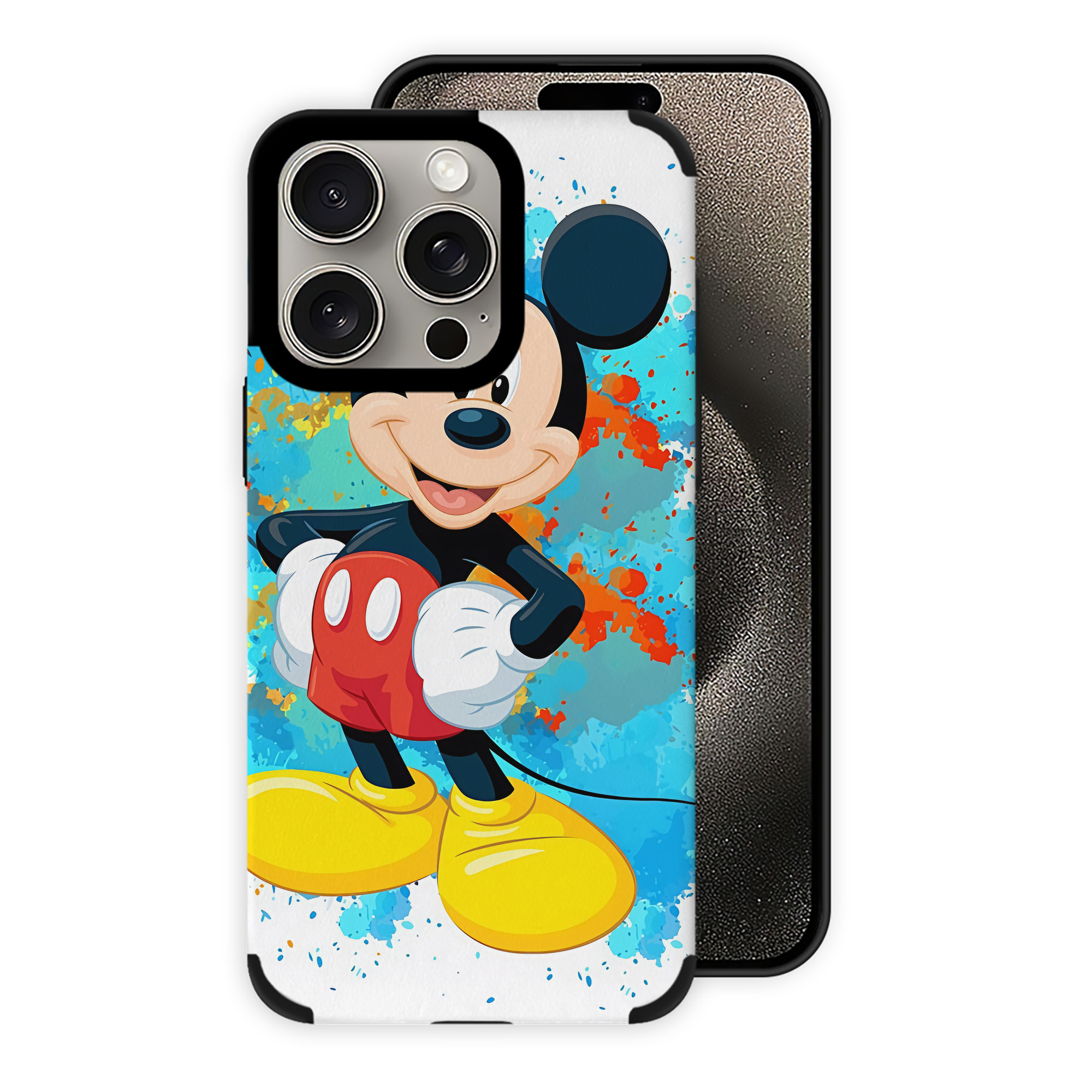 （画像用） ミッキーマウス Mickey Mouse 【iPhone15ProMax対応】 PUレザー スマホケース 耐衝撃＆黄変防止
