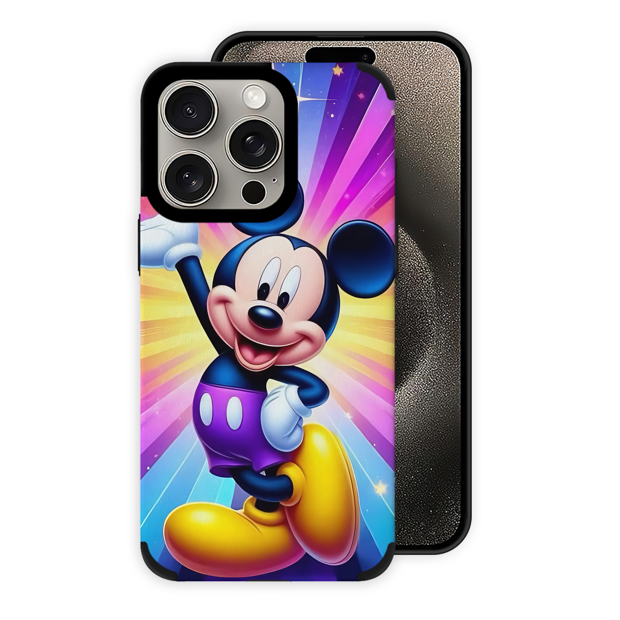 （画像用） ミッキーマウス Mickey Mouse 【iPhone15ProMax対応】 PUレザー スマホケース 耐衝撃＆黄変防止
