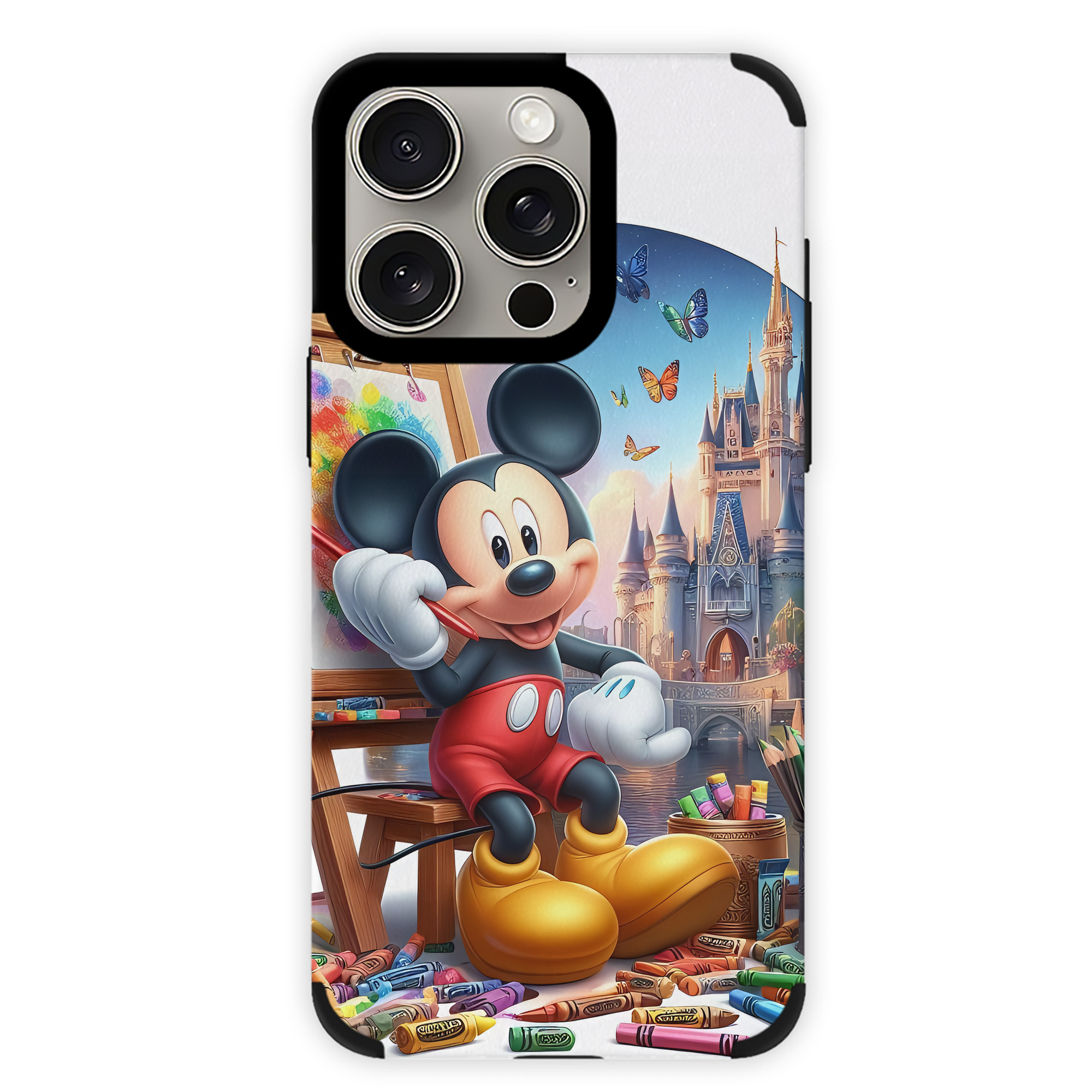 （画像用） ミッキーマウス Mickey Mouse 【iPhone15ProMax対応】 PUレザー スマホケース 耐衝撃＆黄変防止