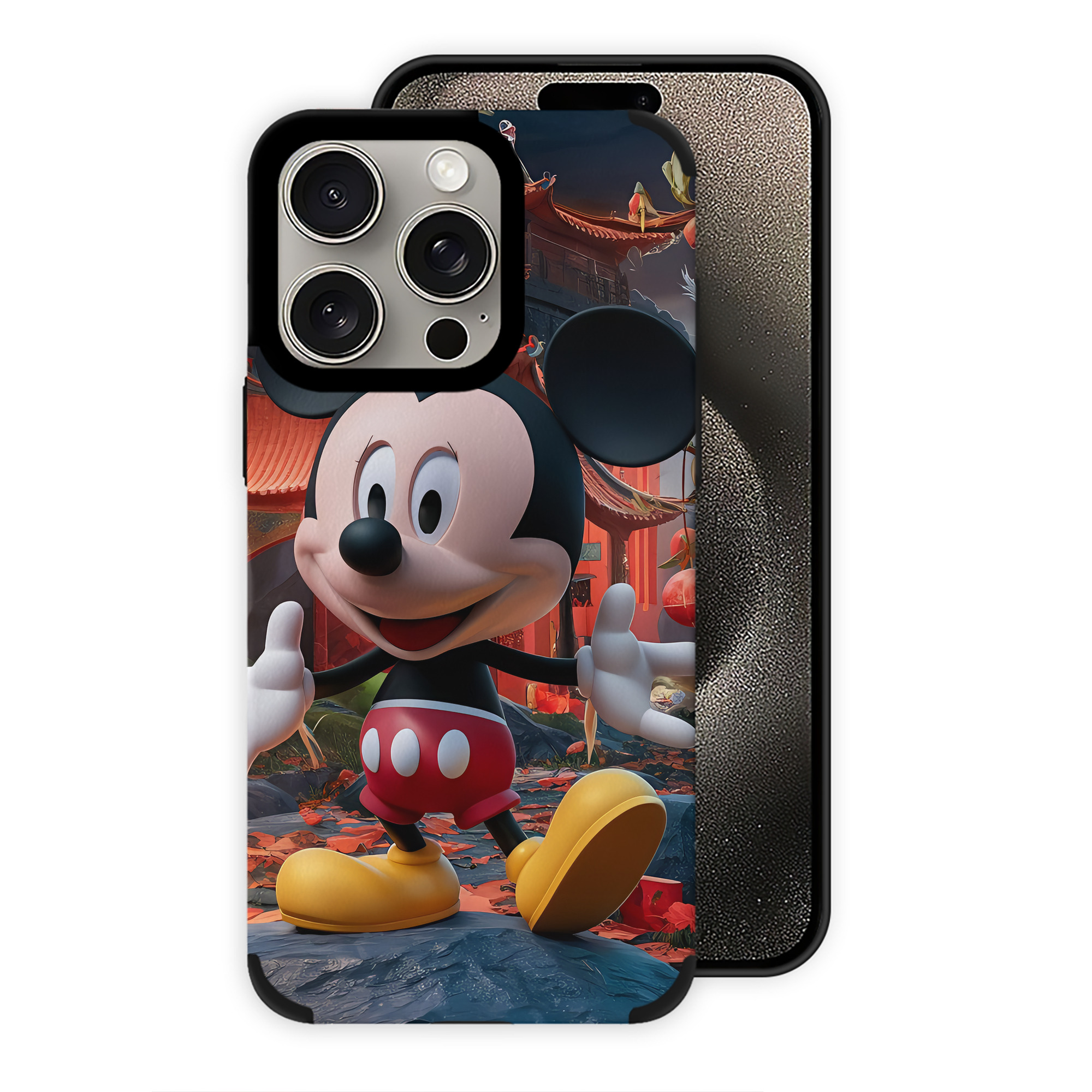（画像用） ミッキーマウス Mickey Mouse 【iPhone15ProMax対応】 PUレザー スマホケース 耐衝撃＆黄変防止