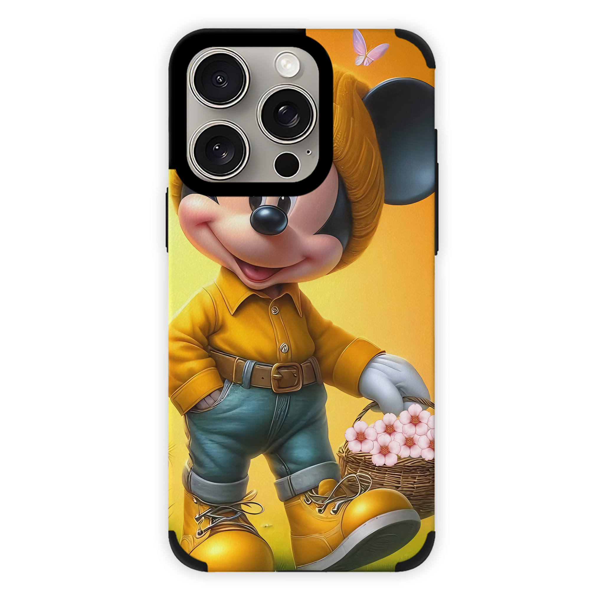 （画像用） ミッキーマウス Mickey Mouse 【iPhone15ProMax対応】 PUレザー スマホケース 耐衝撃＆黄変防止