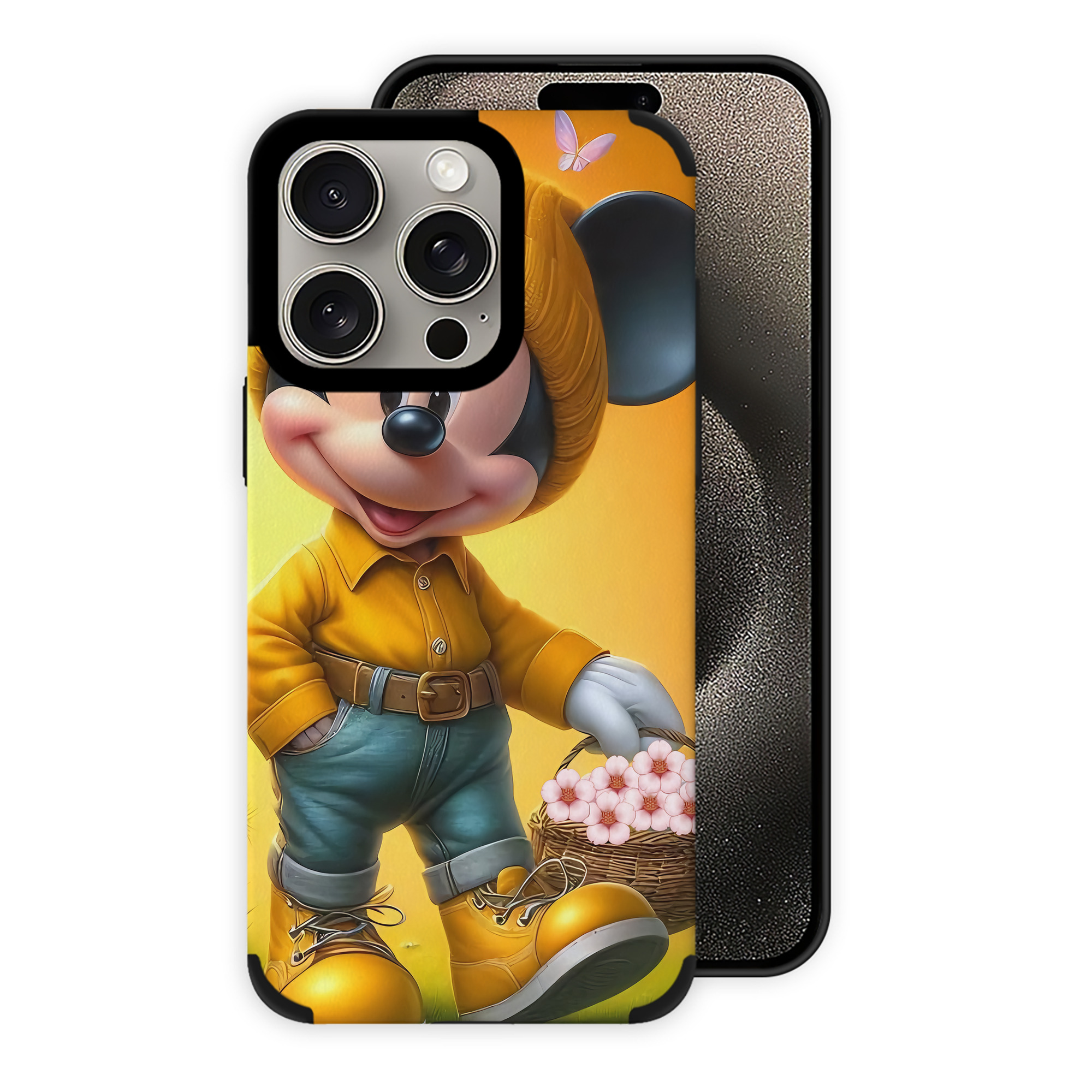 （画像用） ミッキーマウス Mickey Mouse 【iPhone15ProMax対応】 PUレザー スマホケース 耐衝撃＆黄変防止