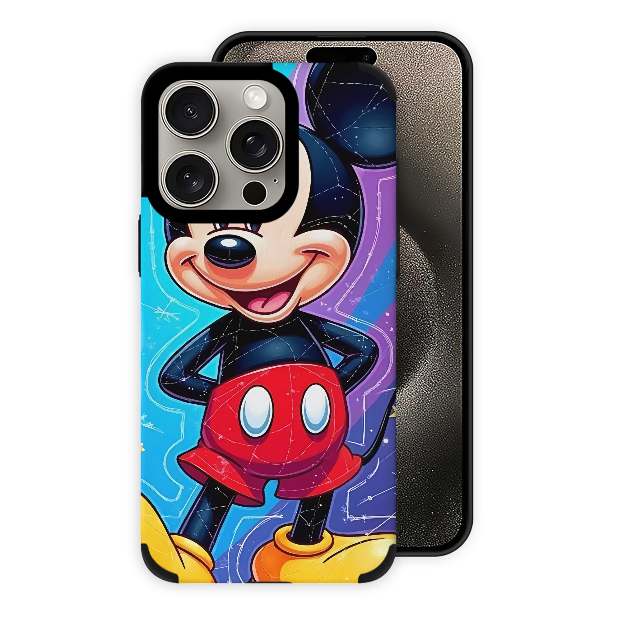 （画像用） ミッキーマウス Mickey Mouse 【iPhone15ProMax対応】 PUレザー スマホケース 耐衝撃＆黄変防止