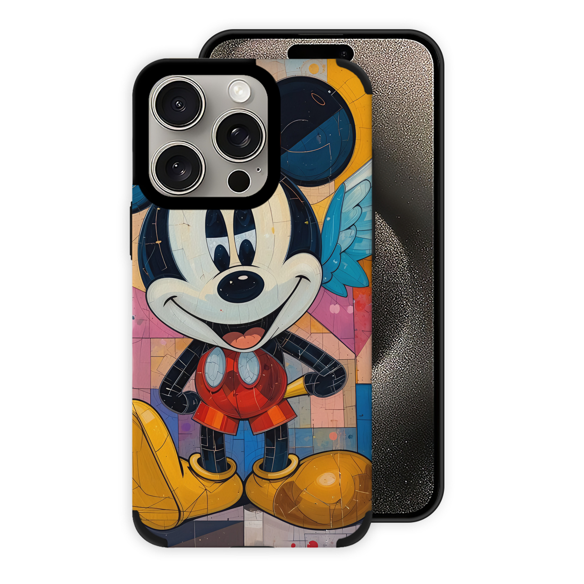（画像用） ミッキーマウス Mickey Mouse 【iPhone15ProMax対応】 PUレザー スマホケース 耐衝撃＆黄変防止