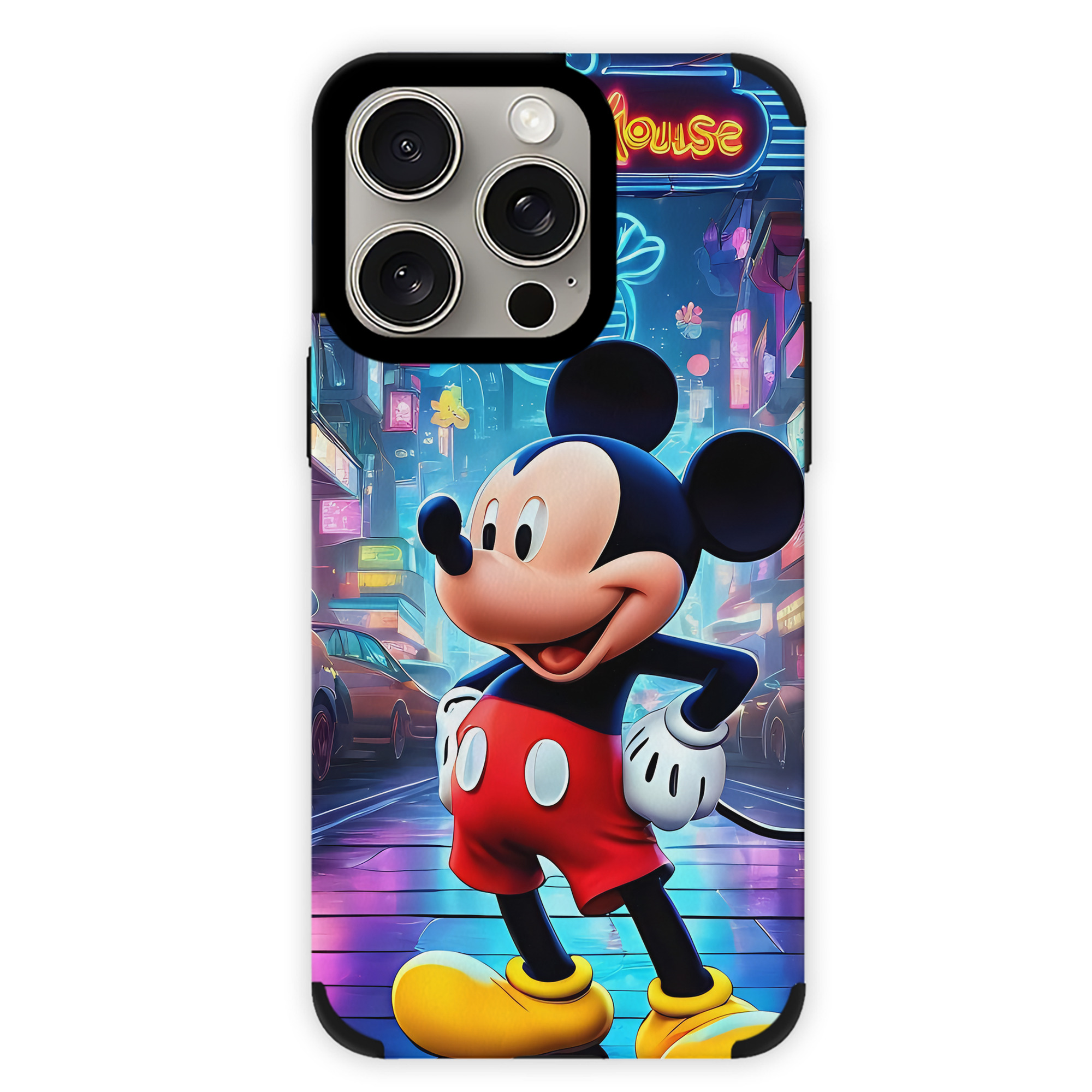 （画像用） ミッキーマウス Mickey Mouse 【iPhone15ProMax対応】 PUレザー スマホケース 耐衝撃＆黄変防止
