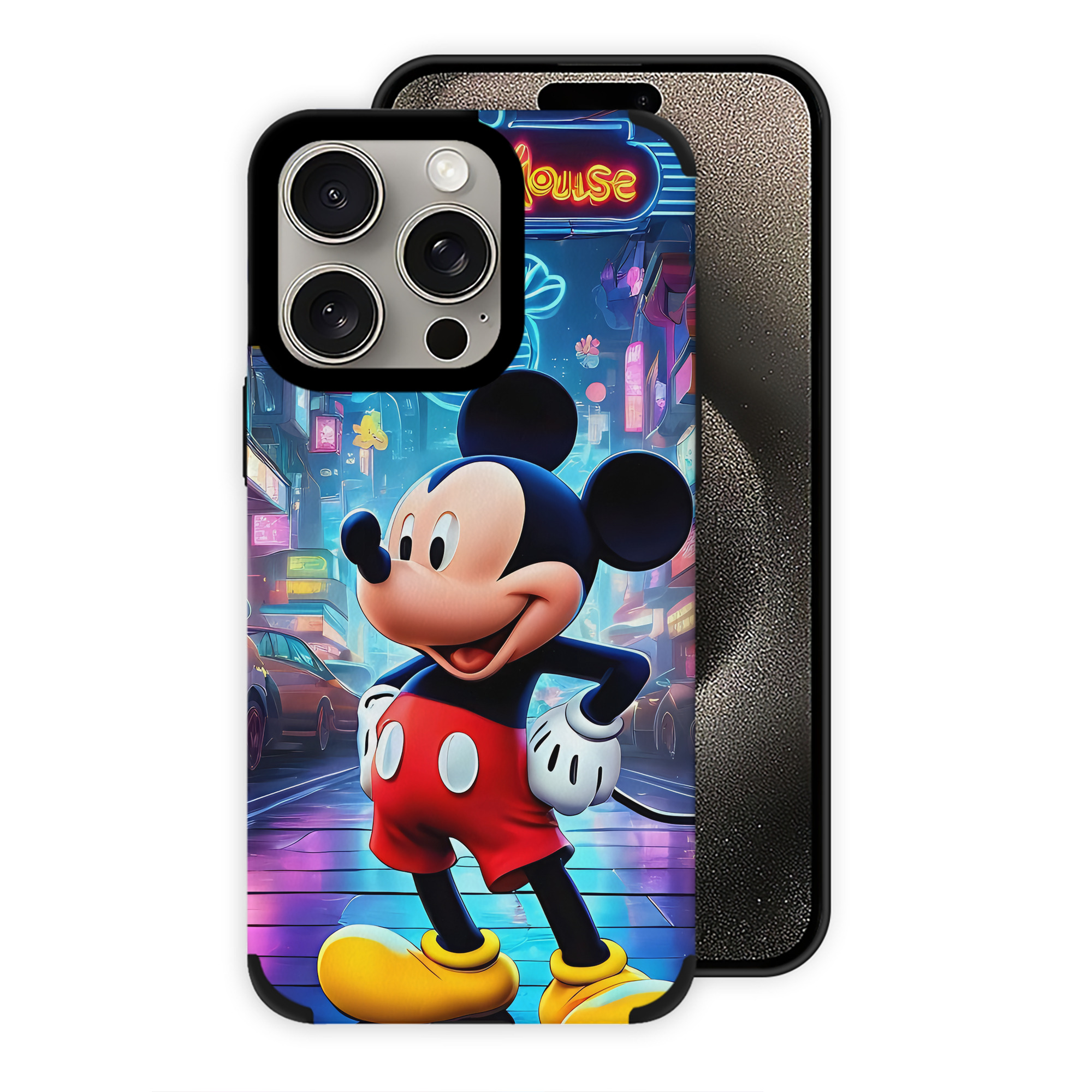 （画像用） ミッキーマウス Mickey Mouse 【iPhone15ProMax対応】 PUレザー スマホケース 耐衝撃＆黄変防止