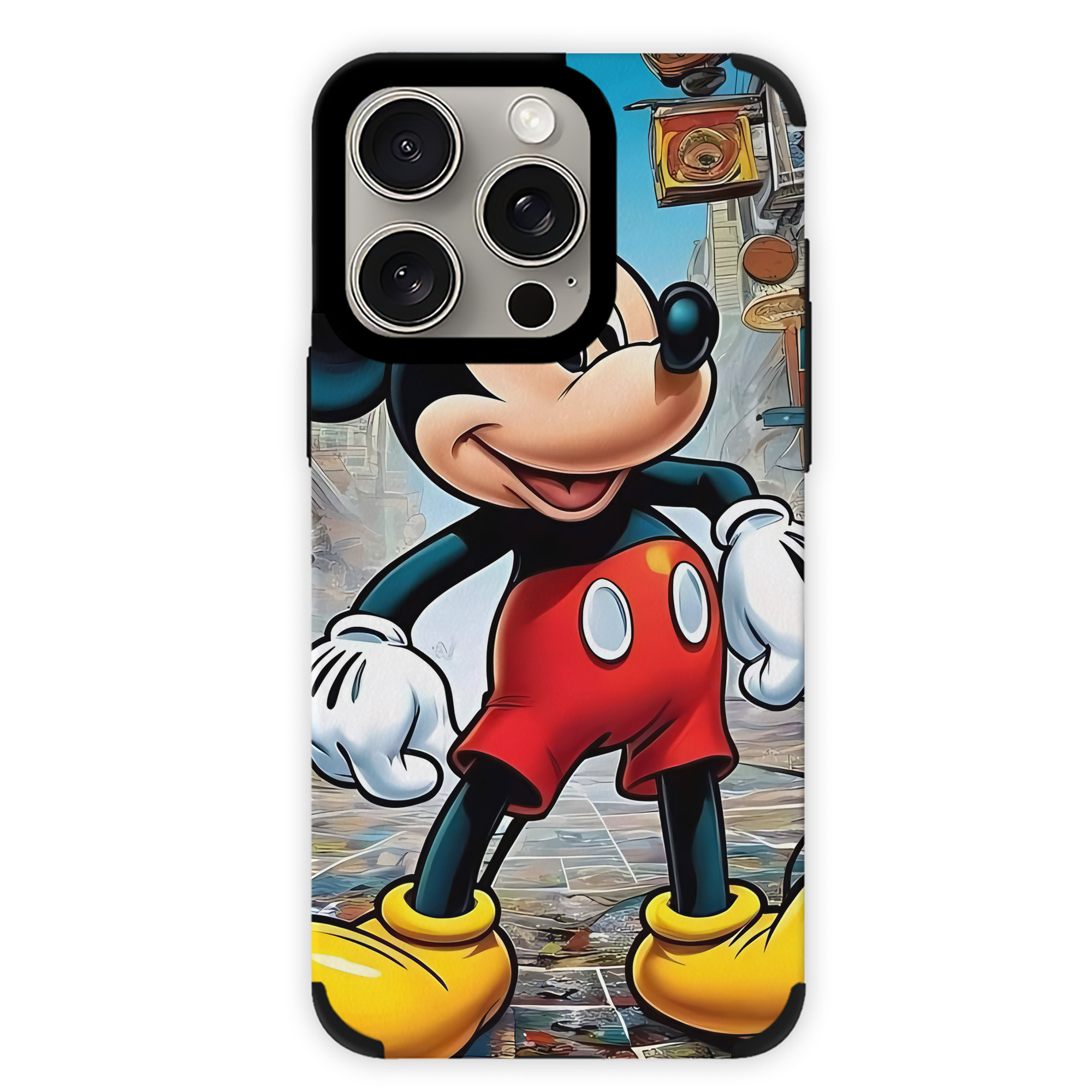 （画像用） ミッキーマウス Mickey Mouse 【iPhone15ProMax対応】 PUレザー スマホケース 耐衝撃＆黄変防止