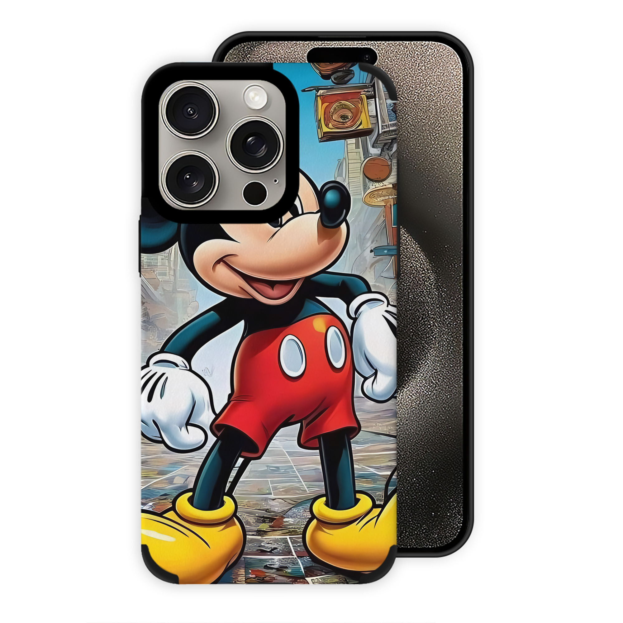 （画像用） ミッキーマウス Mickey Mouse 【iPhone15ProMax対応】 PUレザー スマホケース 耐衝撃＆黄変防止