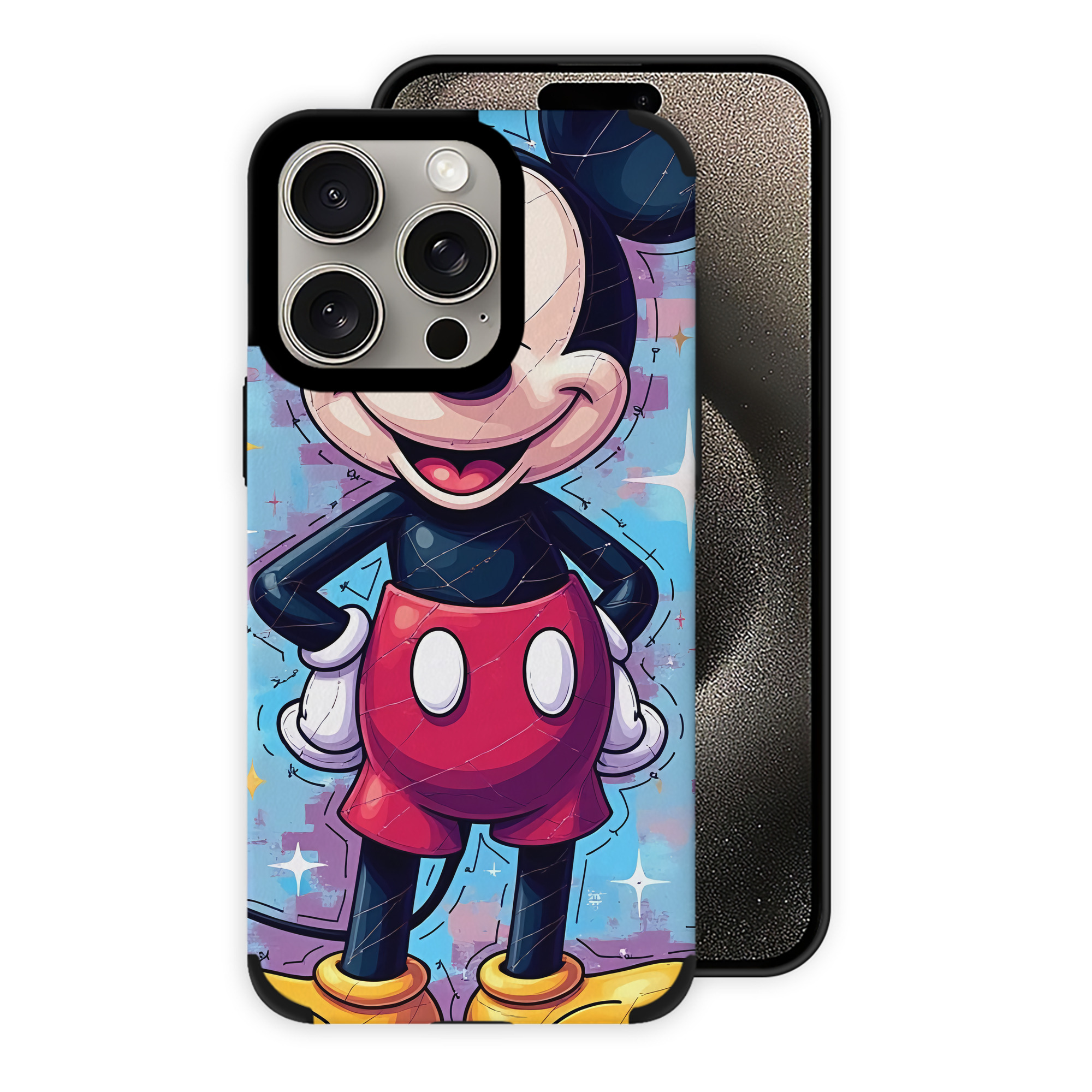 （画像用） ミッキーマウス Mickey Mouse 【iPhone15ProMax対応】 PUレザー スマホケース 耐衝撃＆黄変防止