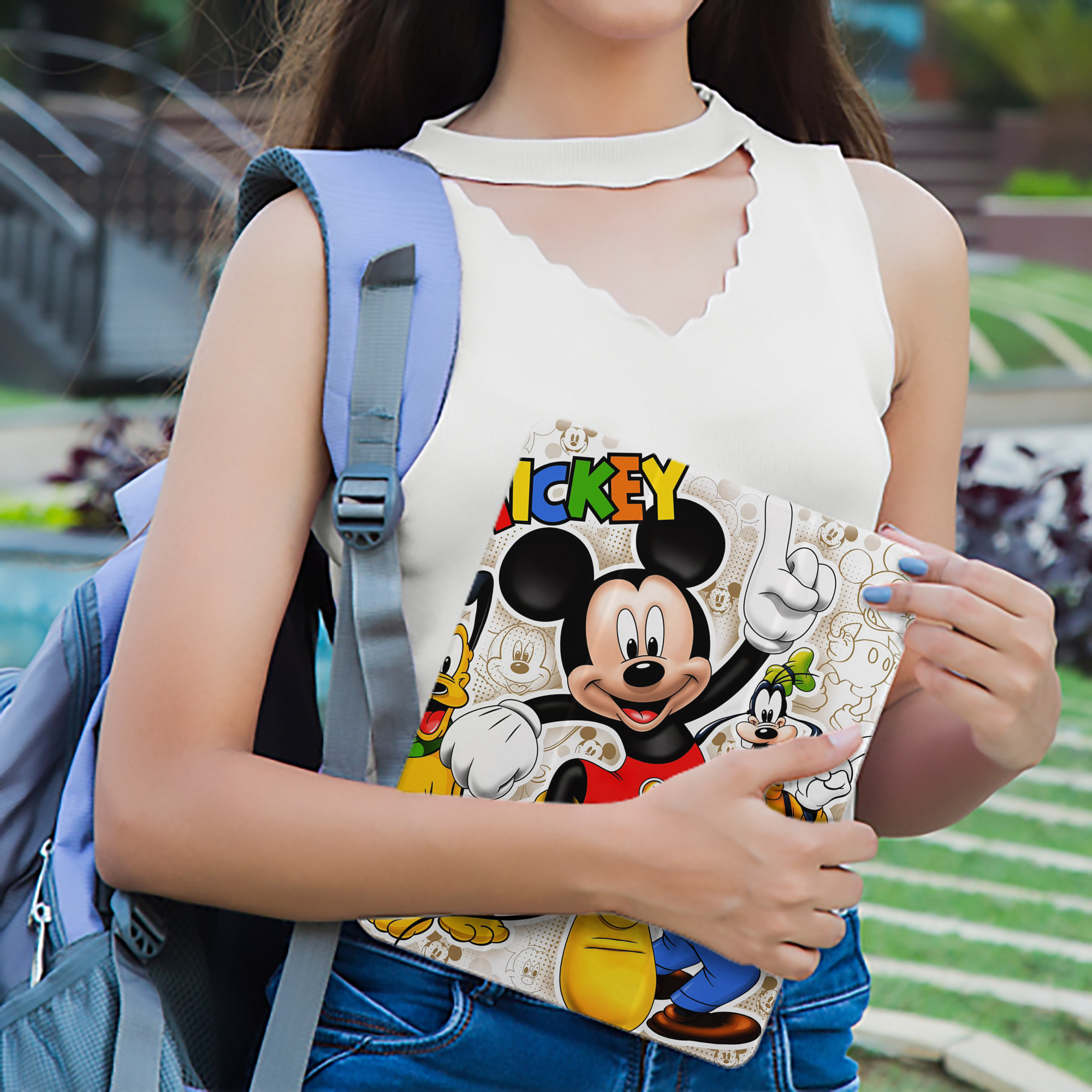 ミッキーマウス Mickey Mouse IPad ケース ペン収納付き 三つ折りスタンド PUレザー×シリコン 対応機種9.5/10.5/10.9インチ