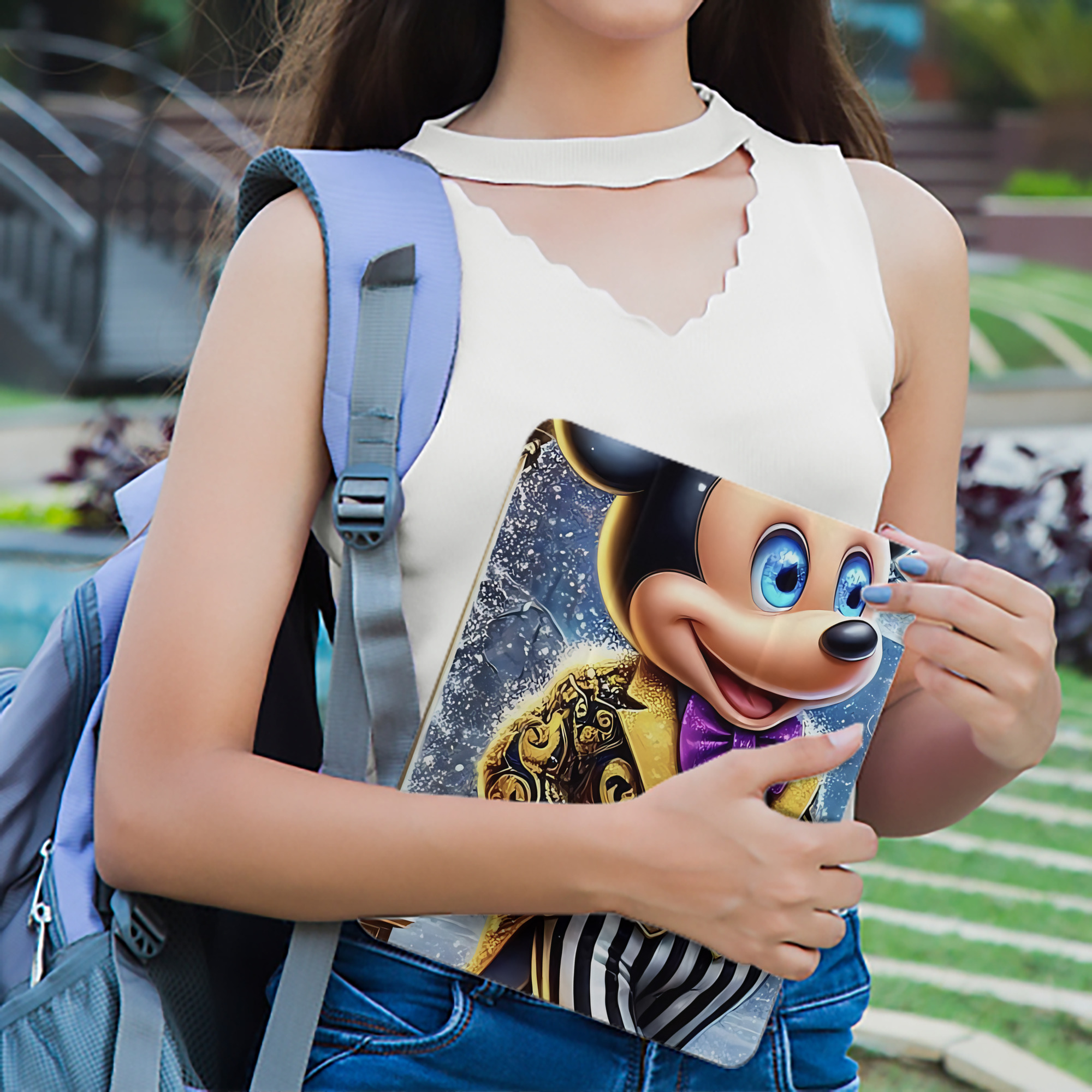 ミッキーマウス Mickey Mouse IPad ケース ペン収納付き 三つ折りスタンド PUレザー×シリコン 対応機種9.5/10.5/10.9インチ