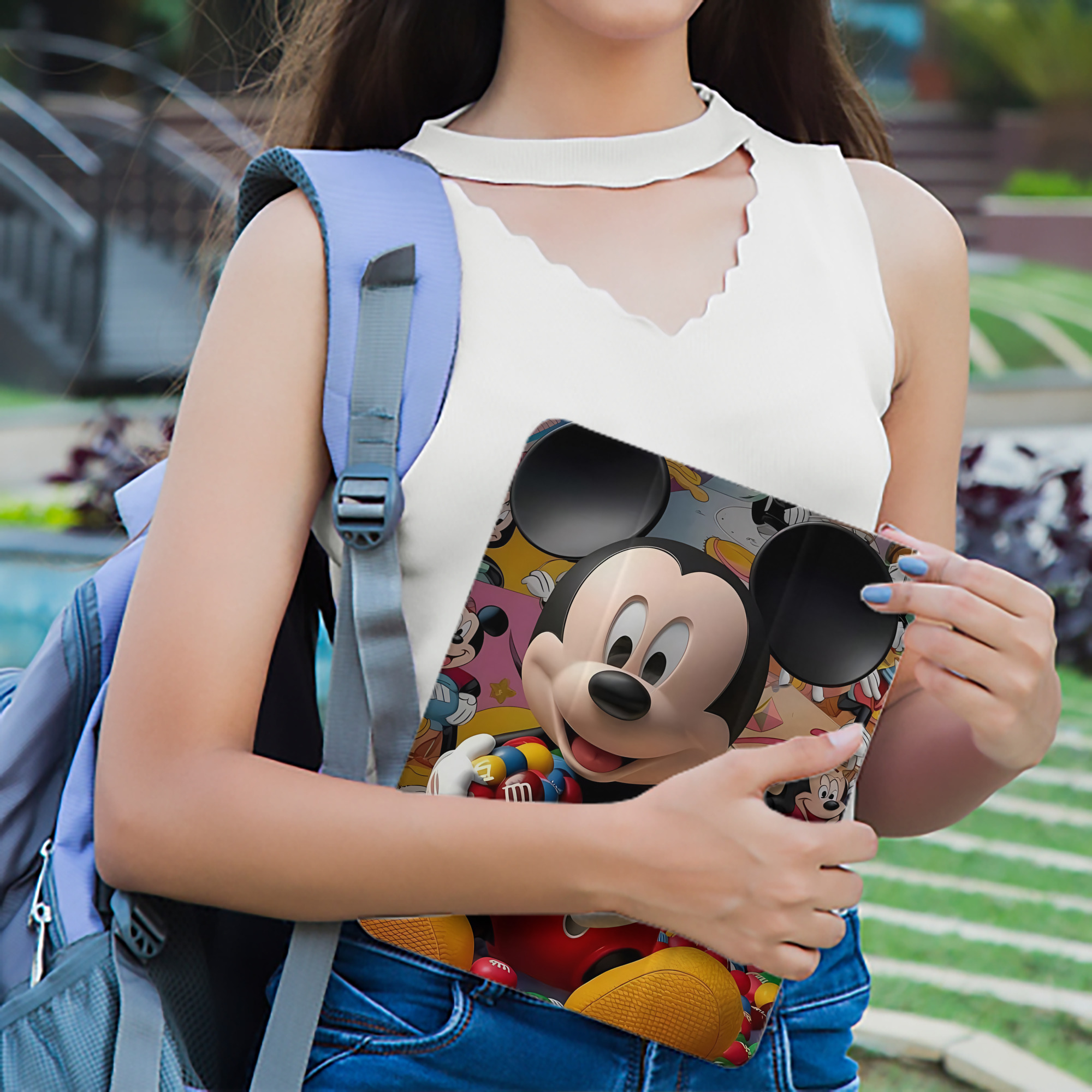 ミッキーマウス Mickey Mouse IPad ケース ペン収納付き 三つ折りスタンド PUレザー×シリコン 対応機種9.5/10.5/10.9インチ