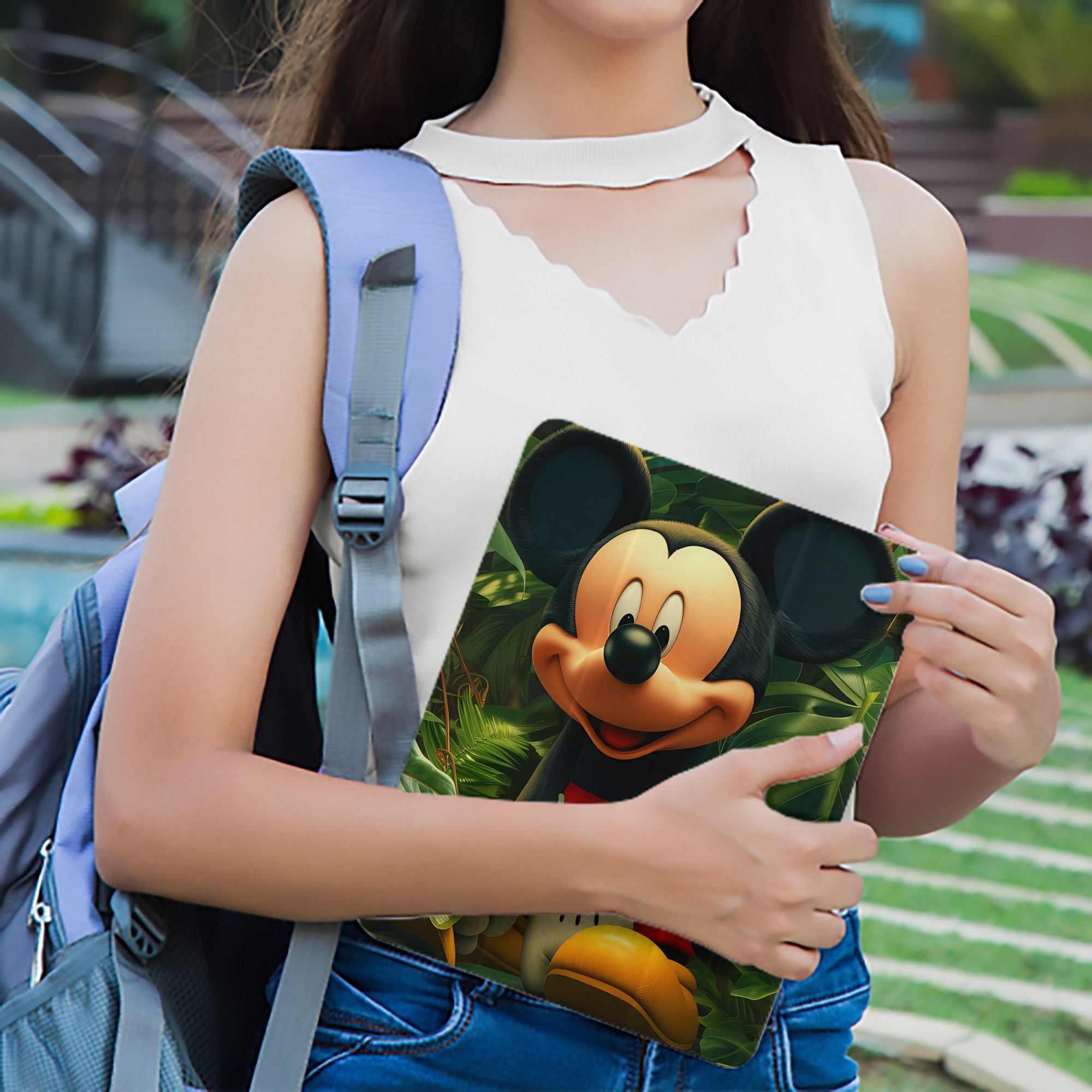 ミッキーマウス Mickey Mouse IPad ケース ペン収納付き 三つ折りスタンド PUレザー×シリコン 対応機種9.5/10.5/10.9インチ
