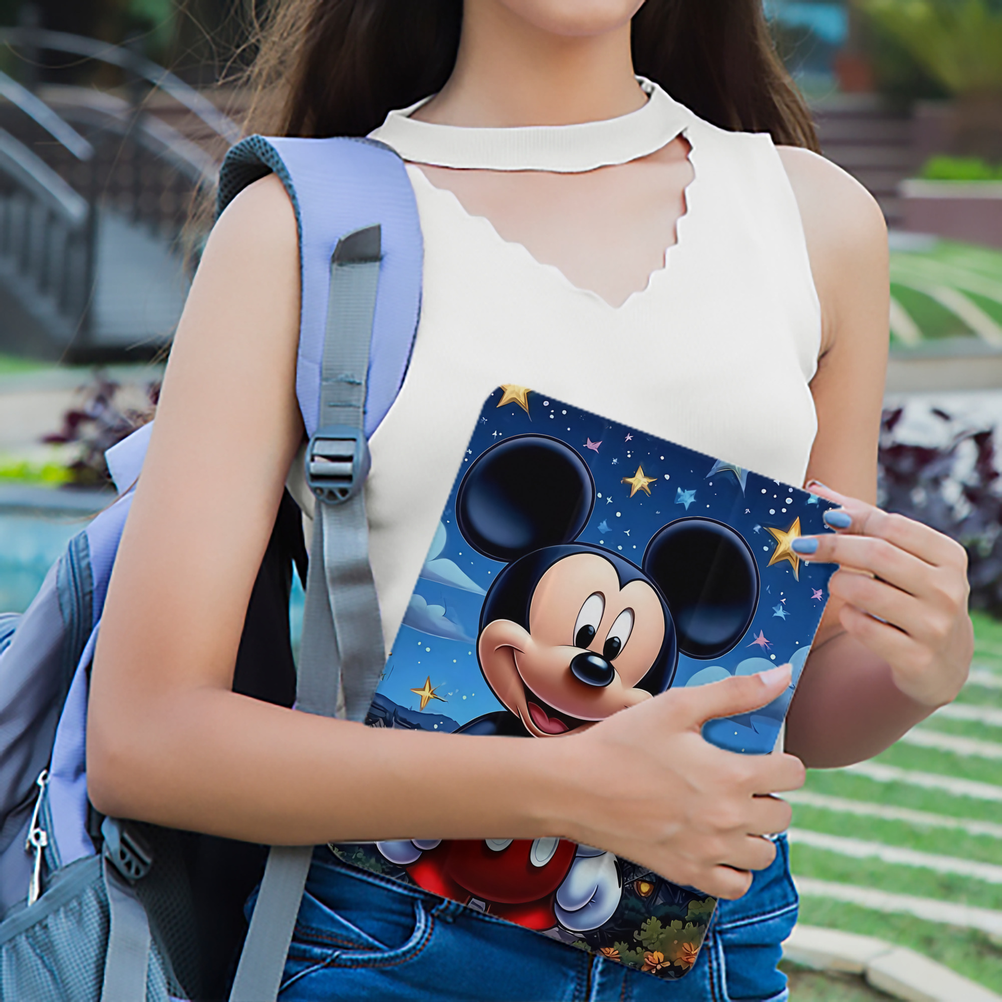 ミッキーマウス Mickey Mouse IPad ケース ペン収納付き 三つ折りスタンド PUレザー×シリコン 対応機種9.5/10.5/10.9インチ