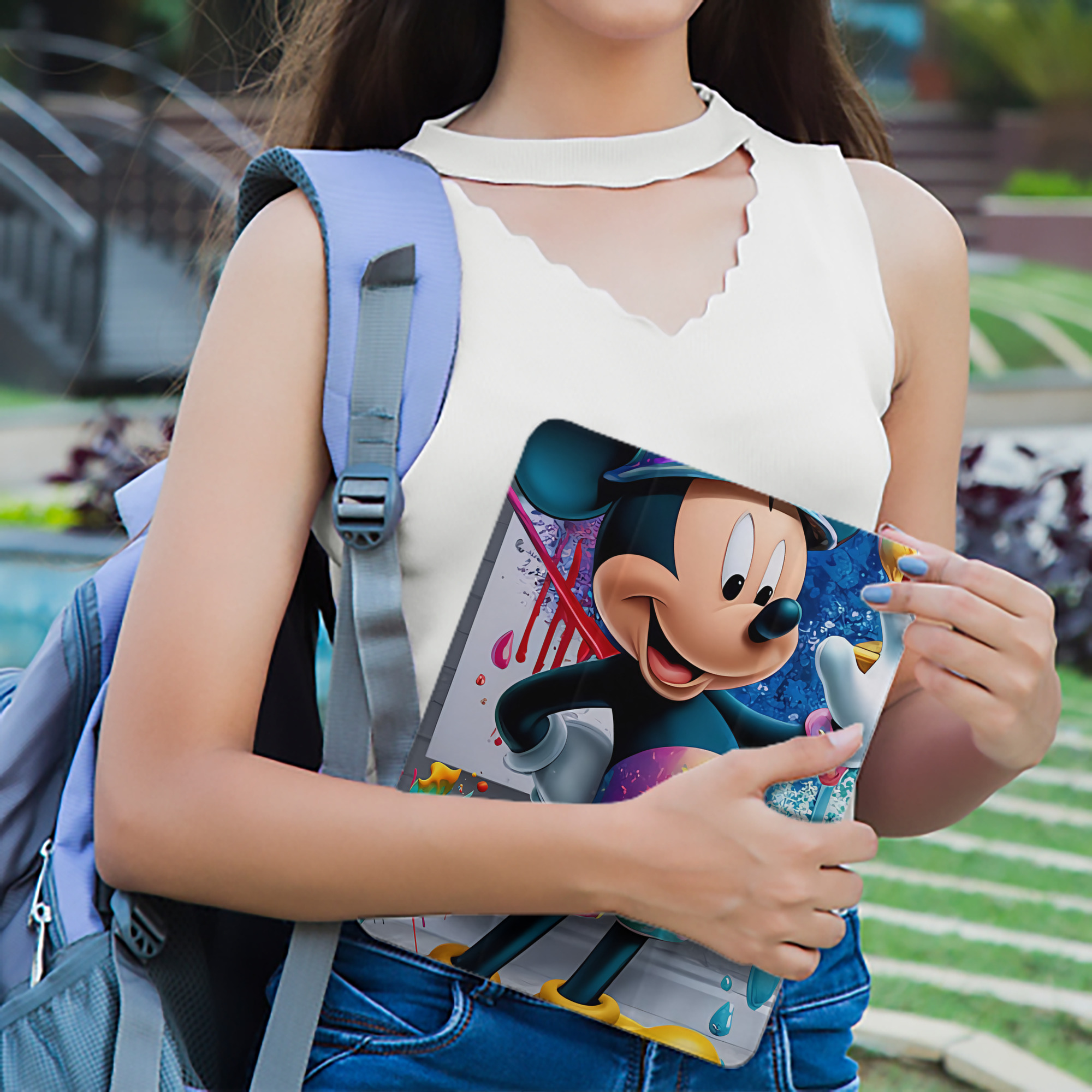 ミッキーマウス Mickey Mouse IPad ケース ペン収納付き 三つ折りスタンド PUレザー×シリコン 対応機種9.5/10.5/10.9インチ