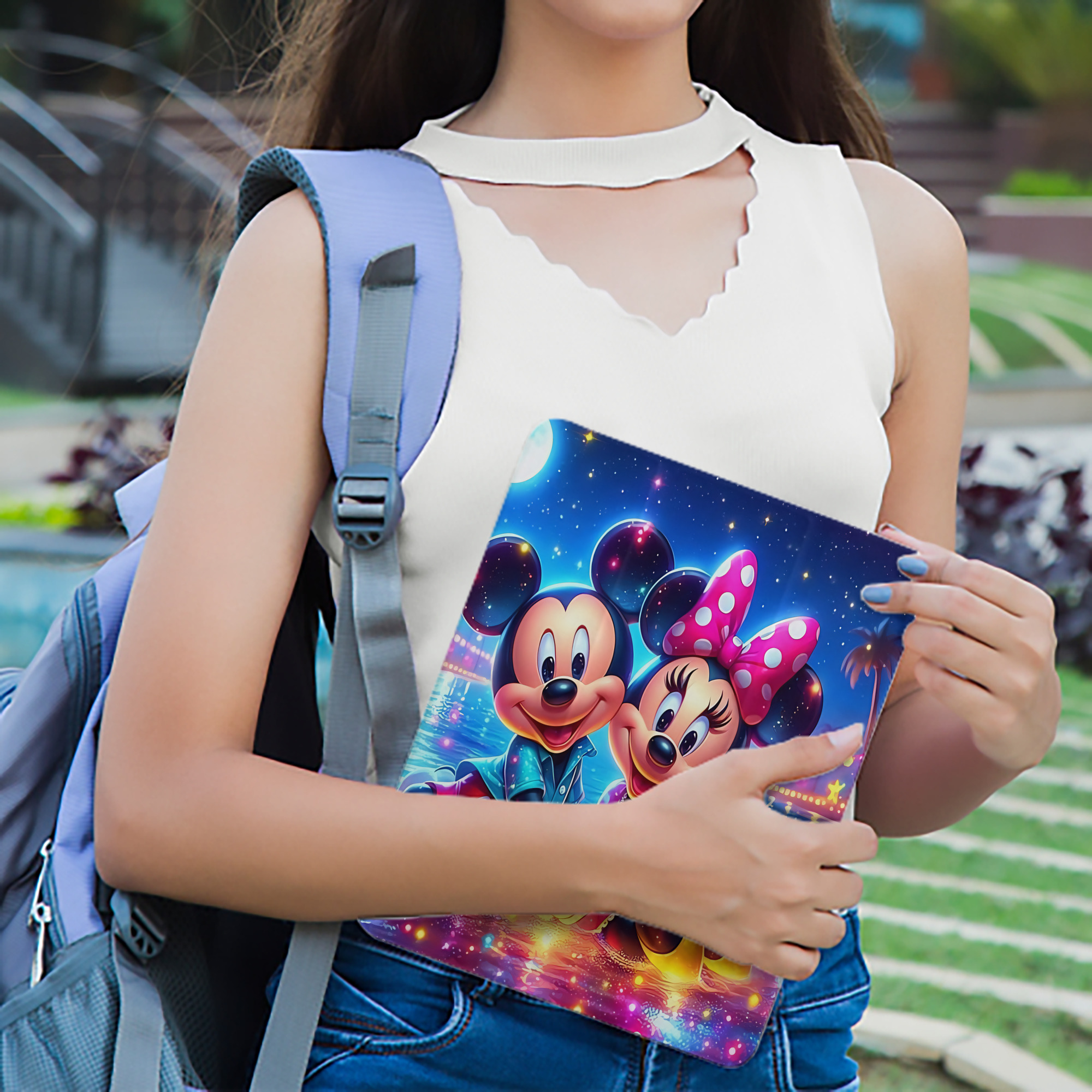 ミッキーマウス Mickey Mouse IPad ケース ペン収納付き 三つ折りスタンド PUレザー×シリコン 対応機種9.5/10.5/10.9インチ