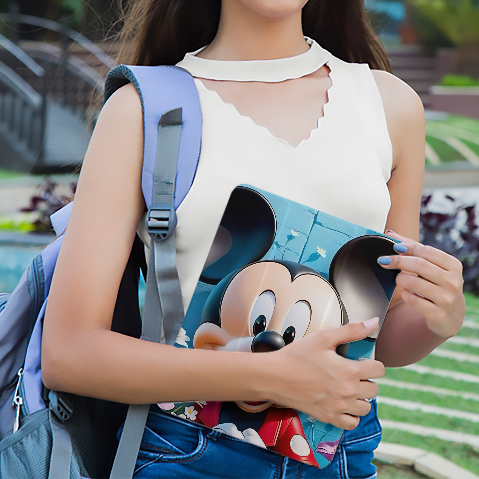 ミッキーマウス Mickey Mouse IPad ケース ペン収納付き 三つ折りスタンド PUレザー×シリコン 対応機種9.5/10.5/10.9インチ