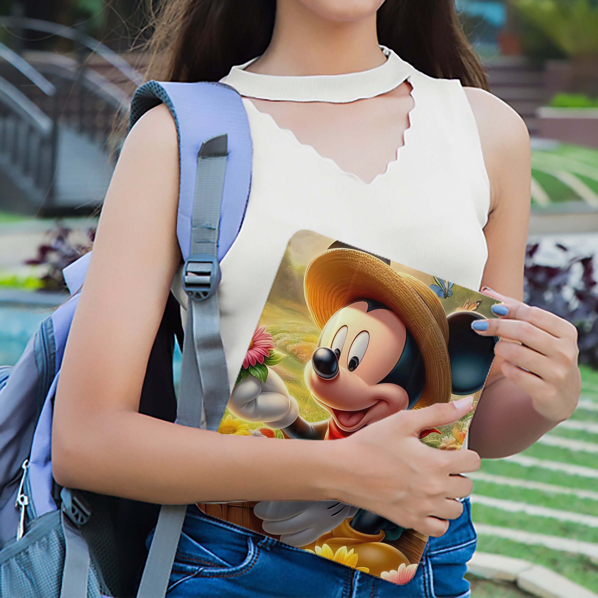 ミッキーマウス Mickey Mouse IPad ケース ペン収納付き 三つ折りスタンド PUレザー×シリコン 対応機種9.5/10.5/10.9インチ