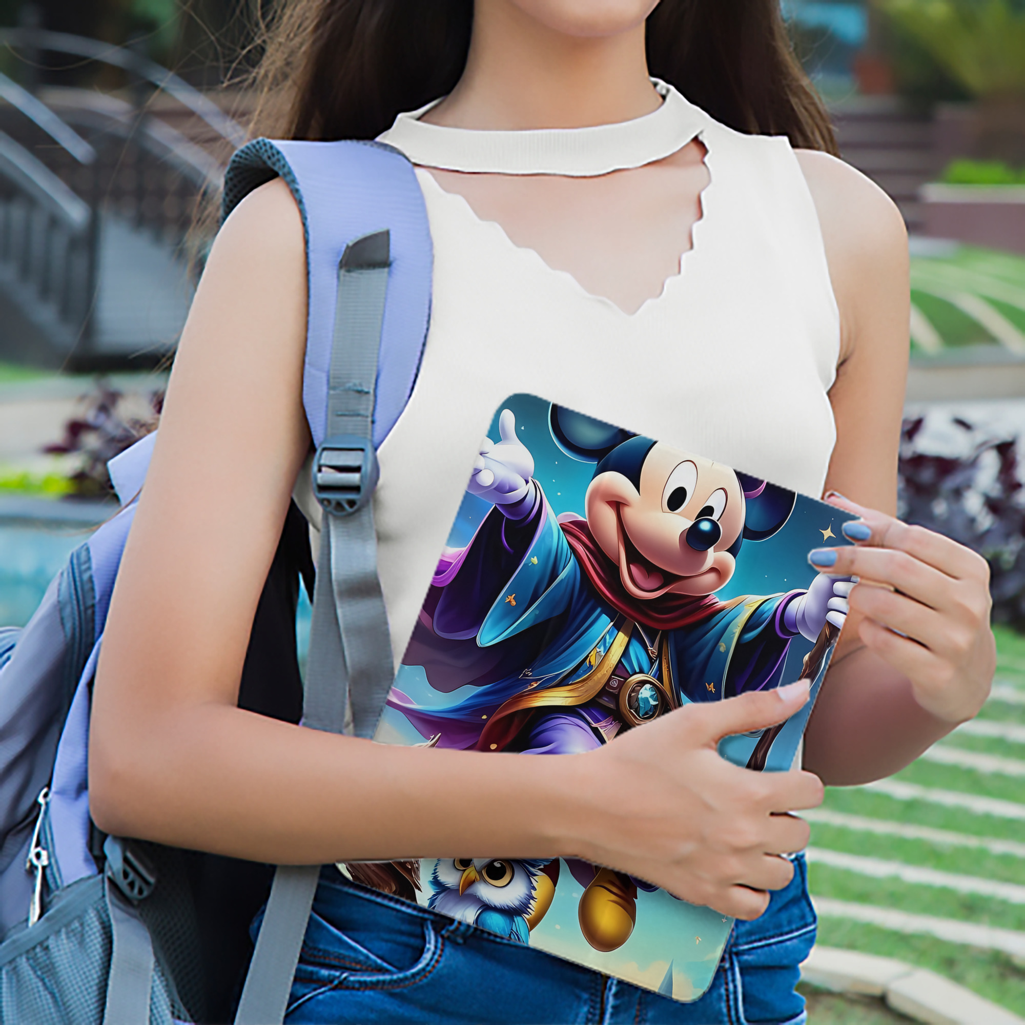 ミッキーマウス Mickey Mouse IPad ケース ペン収納付き 三つ折りスタンド PUレザー×シリコン 対応機種9.5/10.5/10.9インチ
