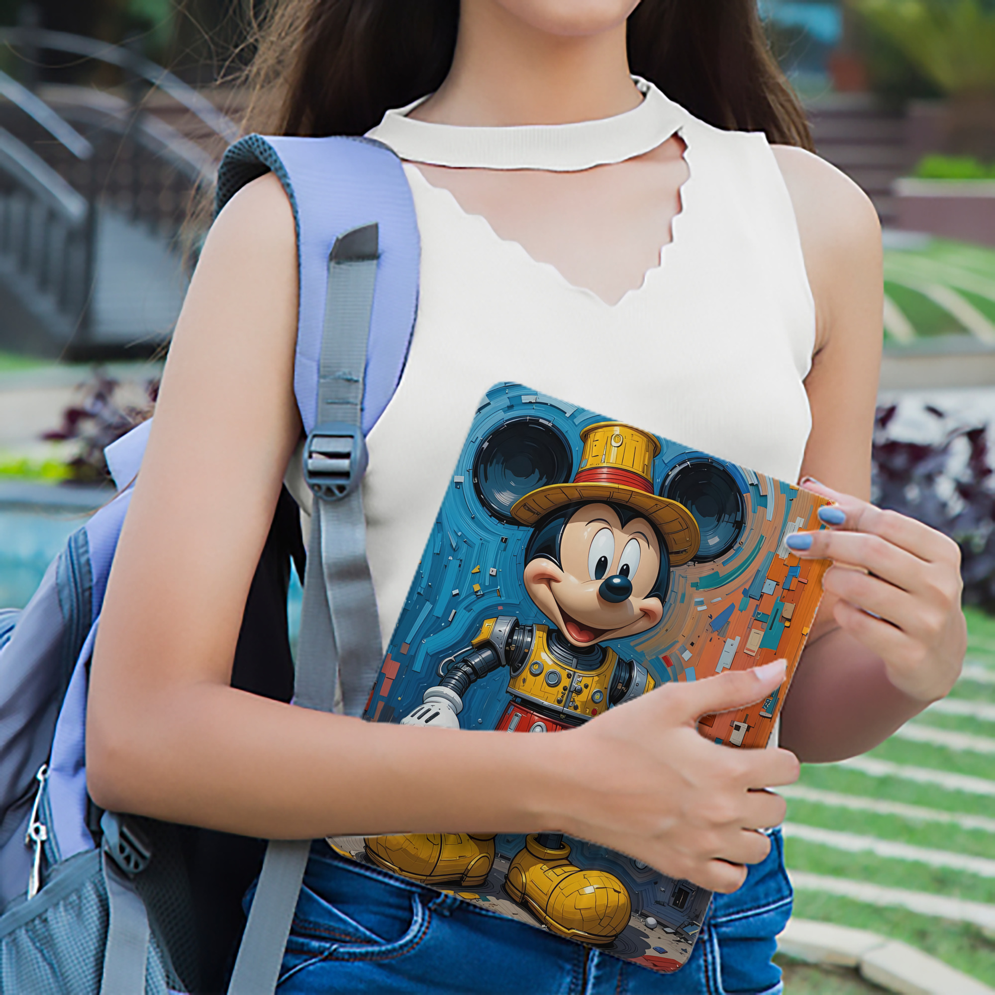 ミッキーマウス Mickey Mouse IPad ケース ペン収納付き 三つ折りスタンド PUレザー×シリコン 対応機種9.5/10.5/10.9インチ