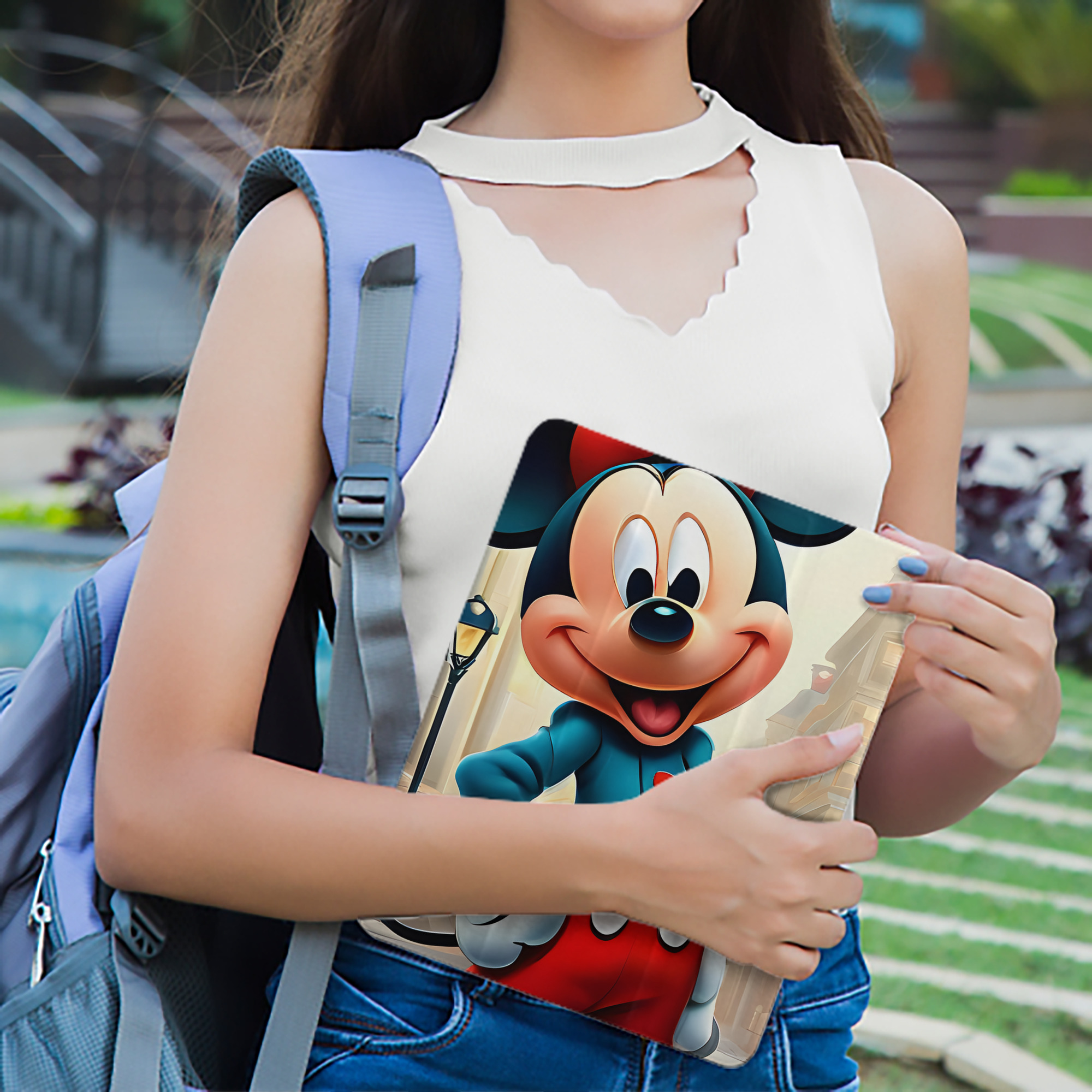 ミッキーマウス Mickey Mouse IPad ケース ペン収納付き 三つ折りスタンド PUレザー×シリコン 対応機種9.5/10.5/10.9インチ