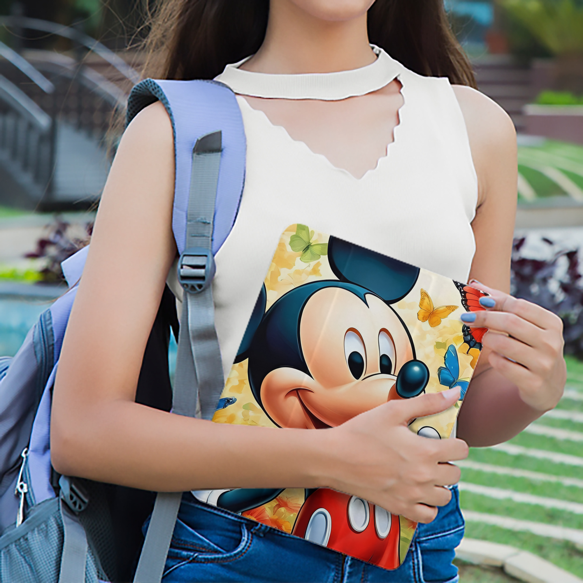ミッキーマウス Mickey Mouse IPad ケース ペン収納付き 三つ折りスタンド PUレザー×シリコン 対応機種9.5/10.5/10.9インチ