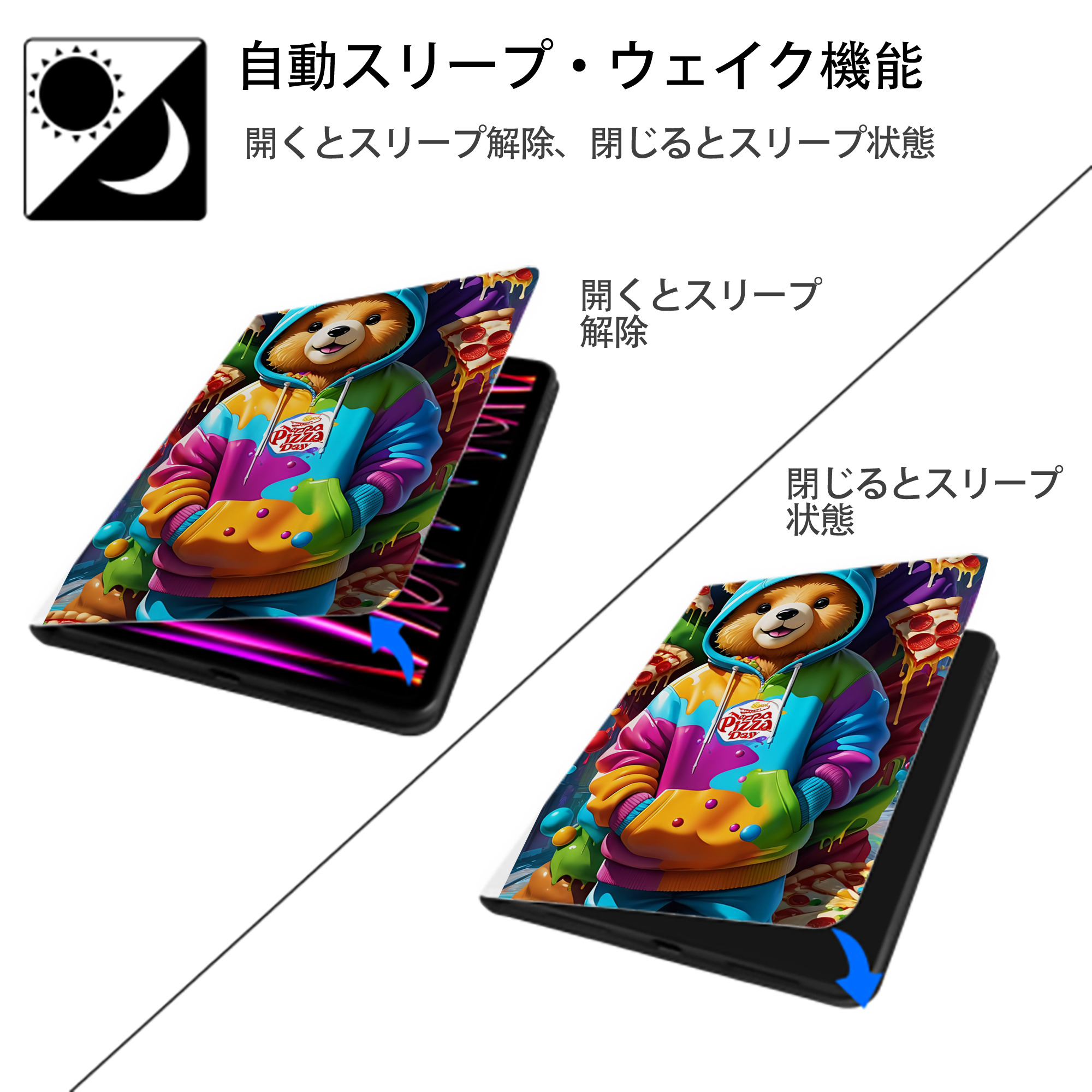 ミッキーマウス Mickey Mouse IPad ケース ペン収納付き 三つ折りスタンド PUレザー×シリコン 対応機種9.5/10.5/10.9インチ