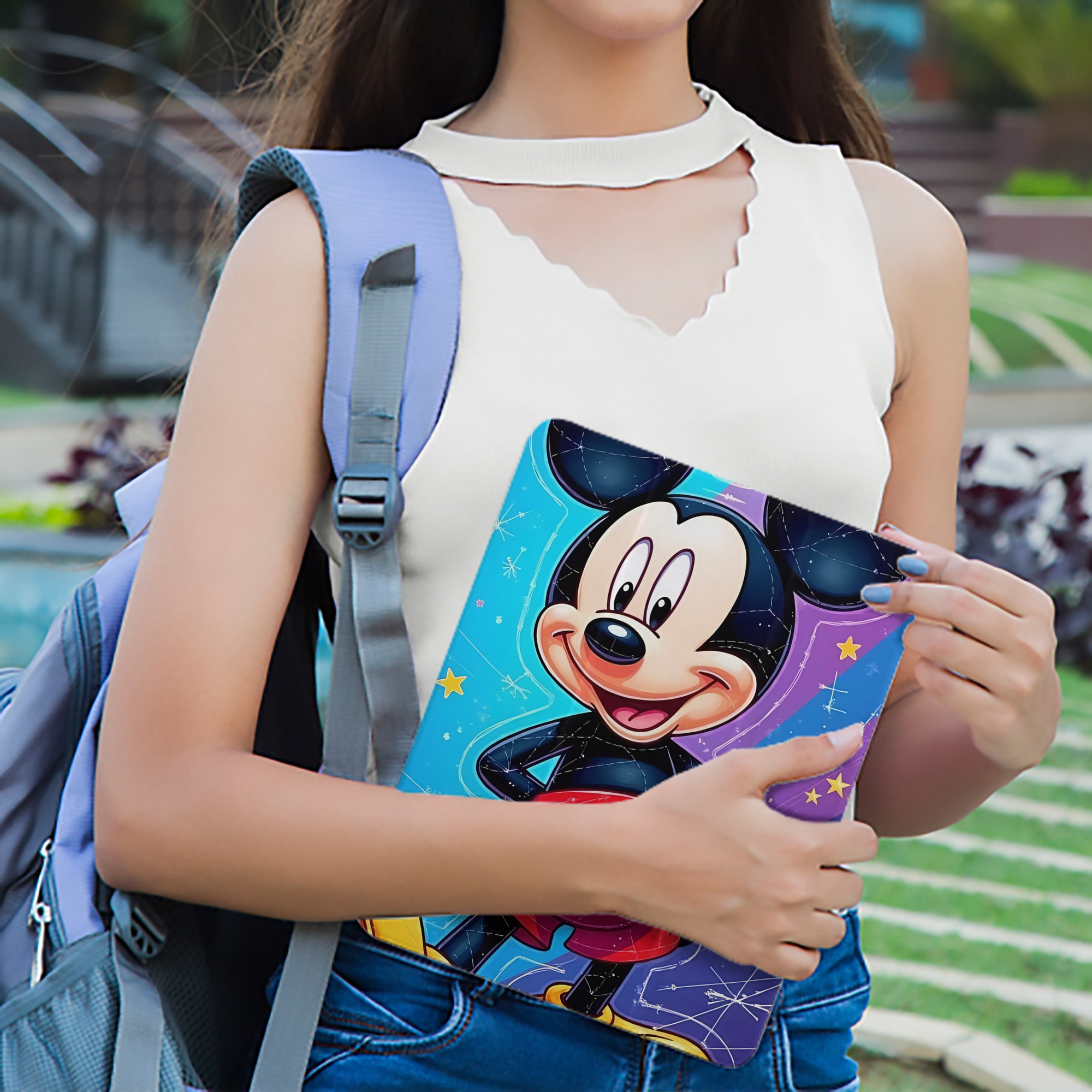 ミッキーマウス Mickey Mouse IPad ケース ペン収納付き 三つ折りスタンド PUレザー×シリコン 対応機種9.5/10.5/10.9インチ