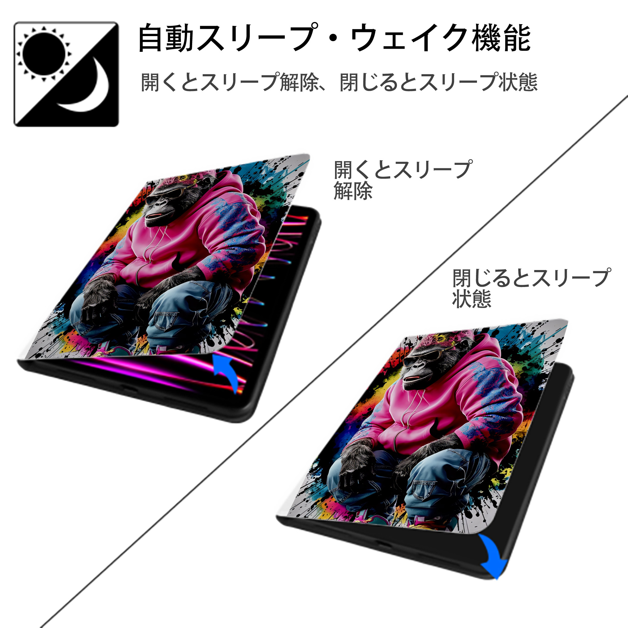 ミッキーマウス Mickey Mouse IPad ケース ペン収納付き 三つ折りスタンド PUレザー×シリコン 対応機種9.5/10.5/10.9インチ