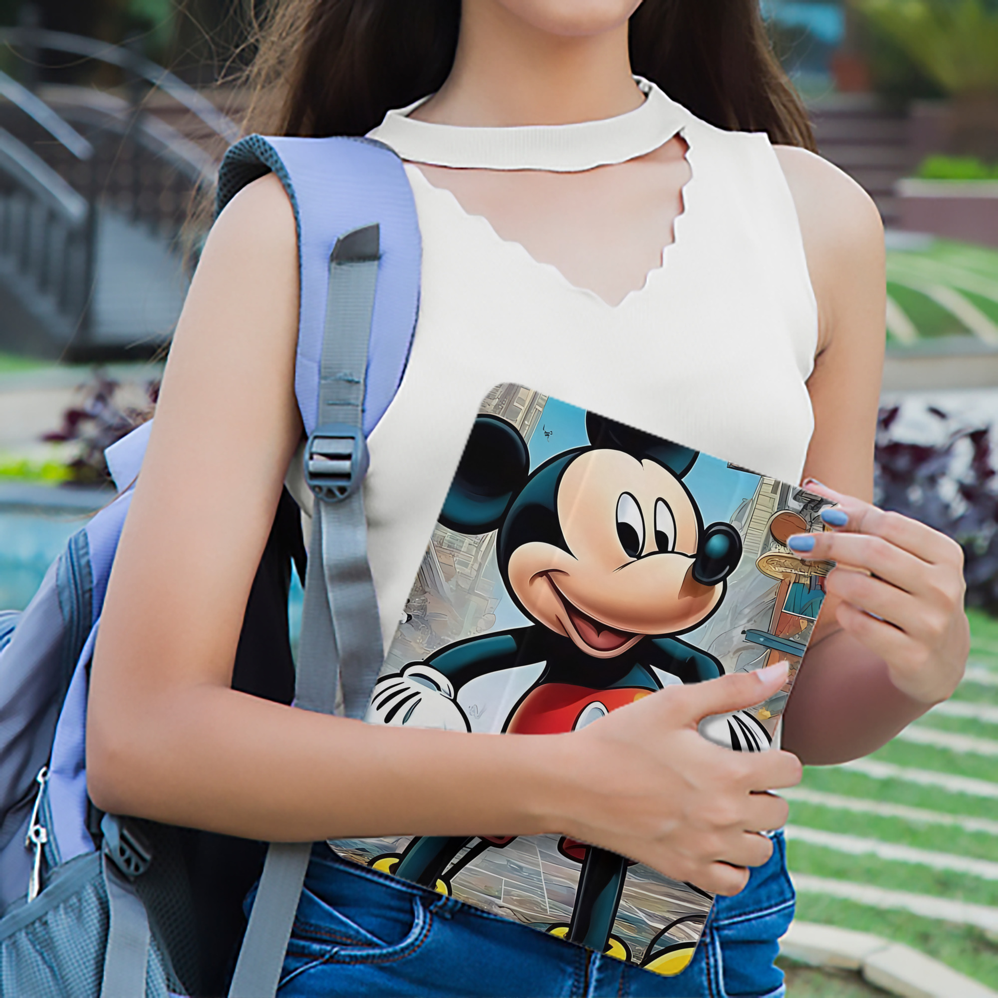 ミッキーマウス Mickey Mouse IPad ケース ペン収納付き 三つ折りスタンド PUレザー×シリコン 対応機種9.5/10.5/10.9インチ