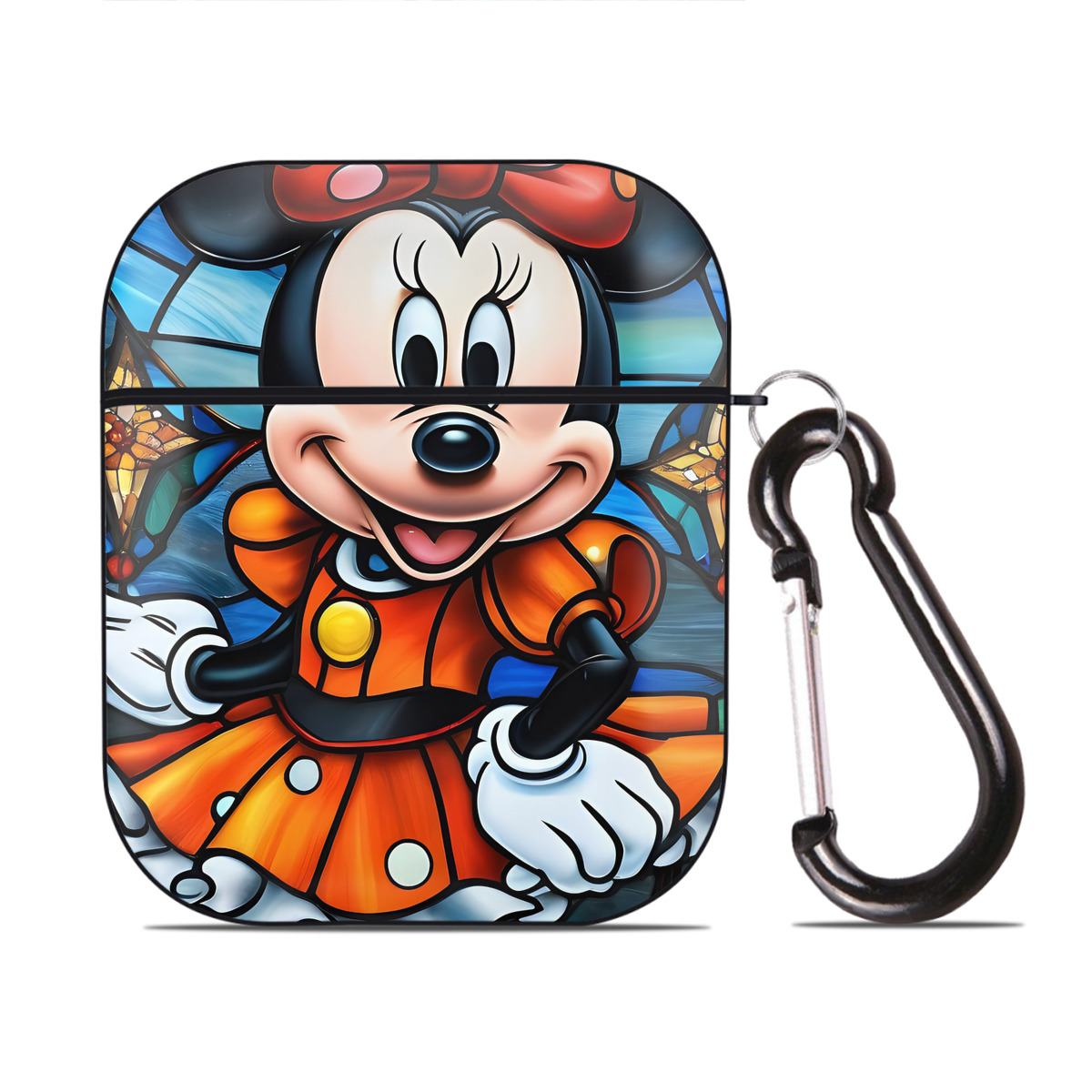 （画像用） ミッキーマウス Mickey Mouse AirPods 第2世代保護ケース ハードシェル ブラック 耐衝撃・防指紋・カラビナ付き