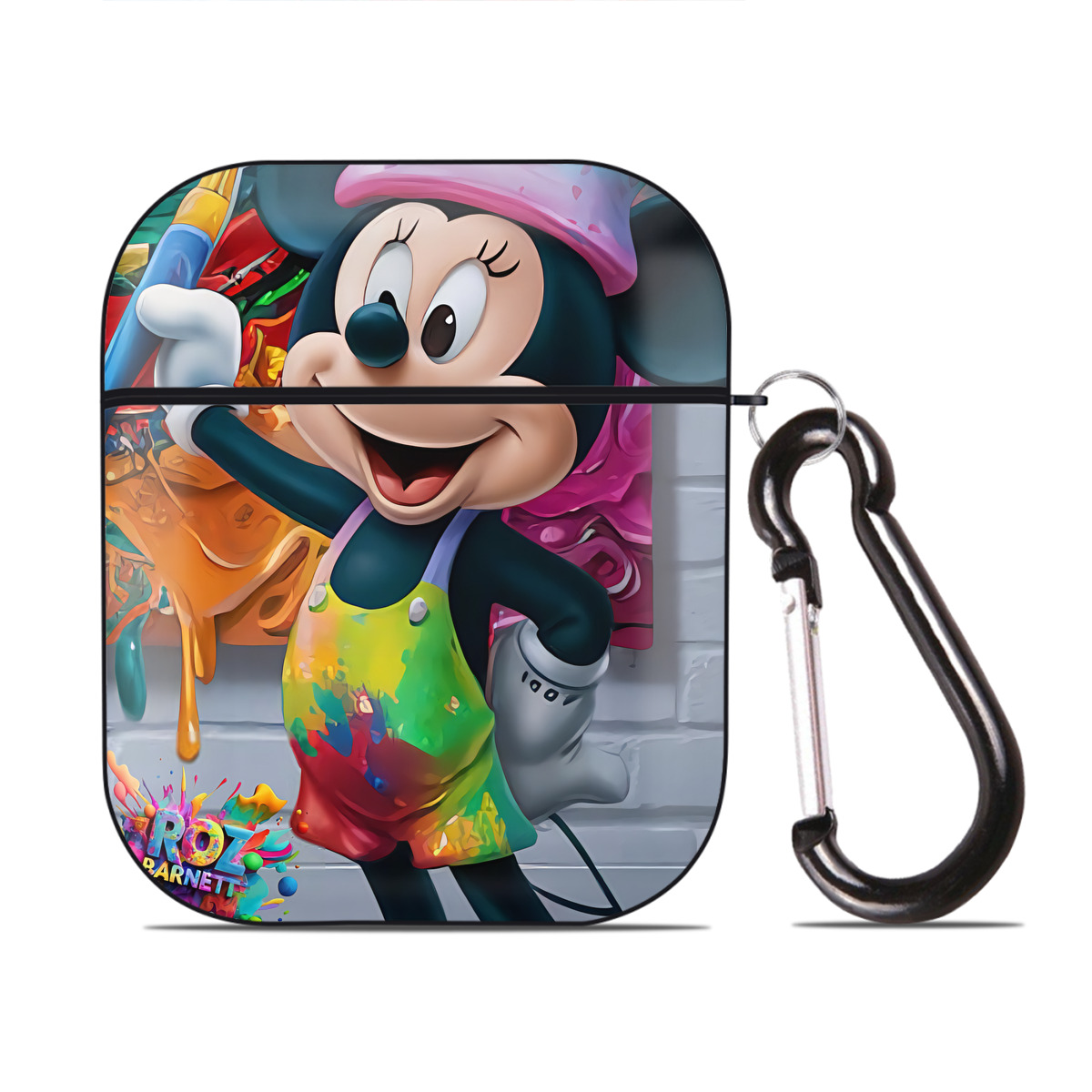 （画像用） ミッキーマウス Mickey Mouse AirPods 第2世代保護ケース ハードシェル ブラック 耐衝撃・防指紋・カラビナ付き
