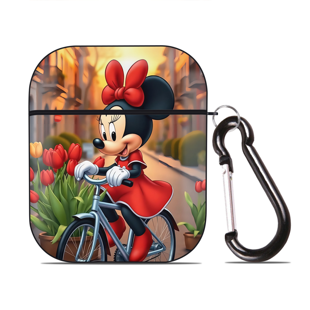 （画像用） ミッキーマウス Mickey Mouse AirPods 第2世代保護ケース ハードシェル ブラック 耐衝撃・防指紋・カラビナ付き