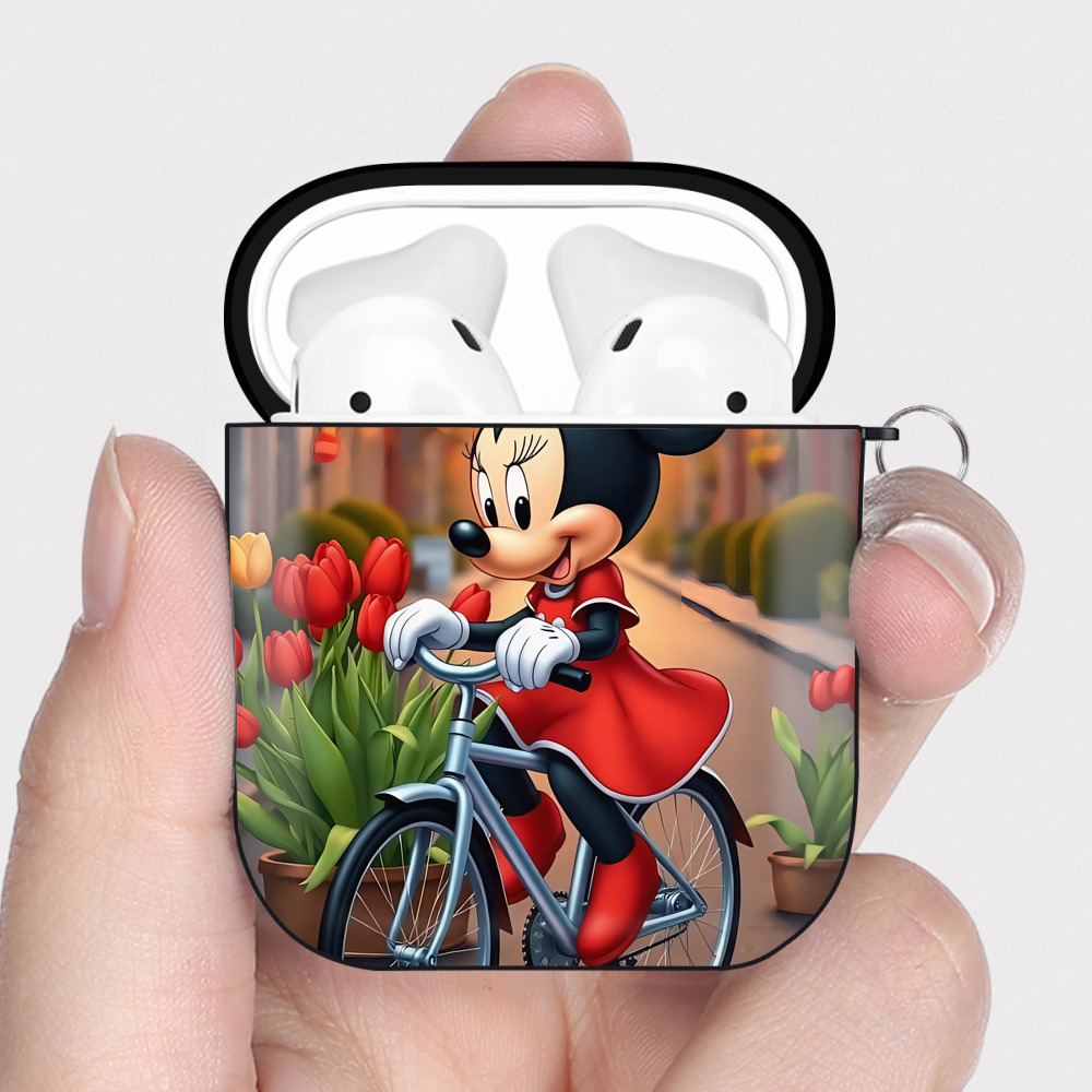 ミッキーマウス Mickey Mouse AirPods 第2世代保護ケース ハードシェル ブラック 耐衝撃・防指紋・カラビナ付き
