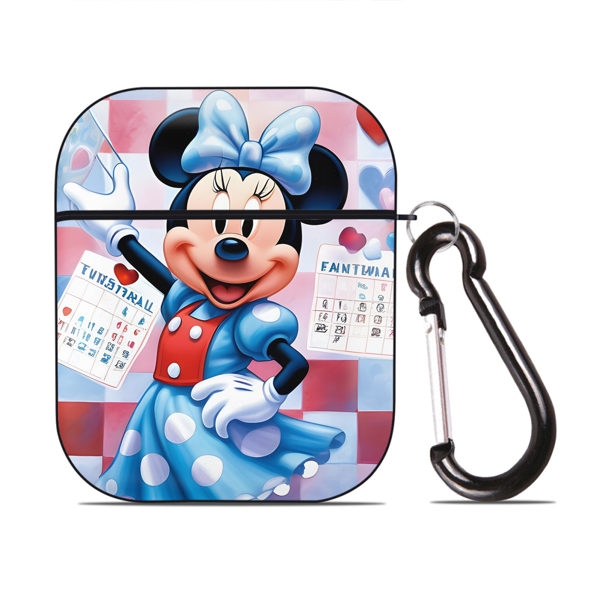 （画像用） ミッキーマウス Mickey Mouse AirPods 第2世代保護ケース ハードシェル ブラック 耐衝撃・防指紋・カラビナ付き