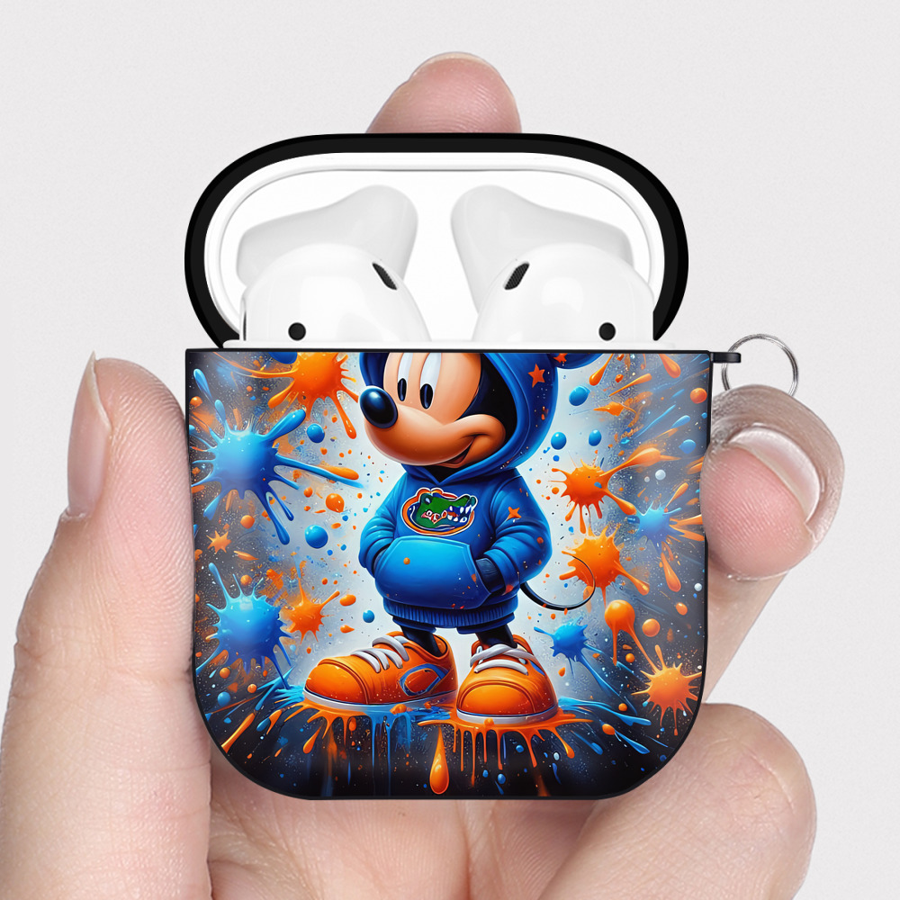 （画像用） ミッキーマウス Mickey Mouse AirPods 第2世代保護ケース ハードシェル ブラック 耐衝撃・防指紋・カラビナ付き