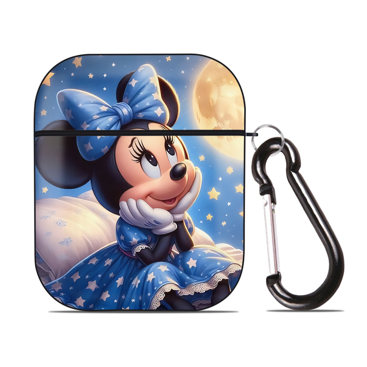 （画像用） ミッキーマウス Mickey Mouse AirPods 第2世代保護ケース ハードシェル ブラック 耐衝撃・防指紋・カラビナ付き